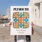 Plymouth, England – Travel Destination Art, no-text version framed in wood