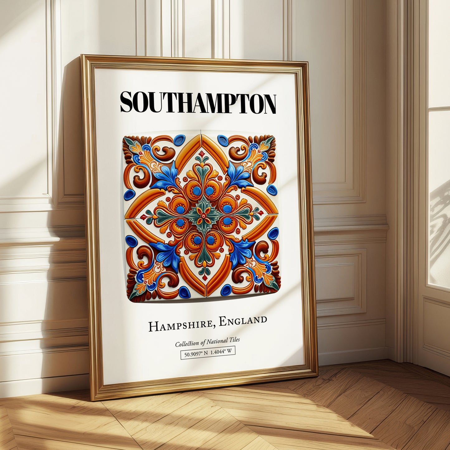 Southampton, England – Minimalist Travel Print, styled in a charming Paris street view