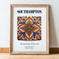 Southampton, England – Minimalist Travel Print, in wooden frame leaning on the floor