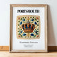 Portsmouth, England – Travel Poster, in wooden frame leaning on the floor
