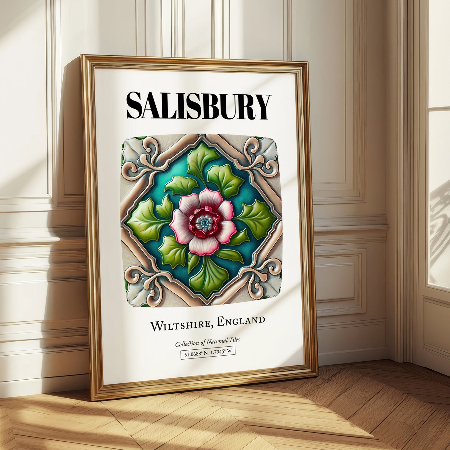 Salisbury, England – Travel Poster, styled in a charming Paris street view