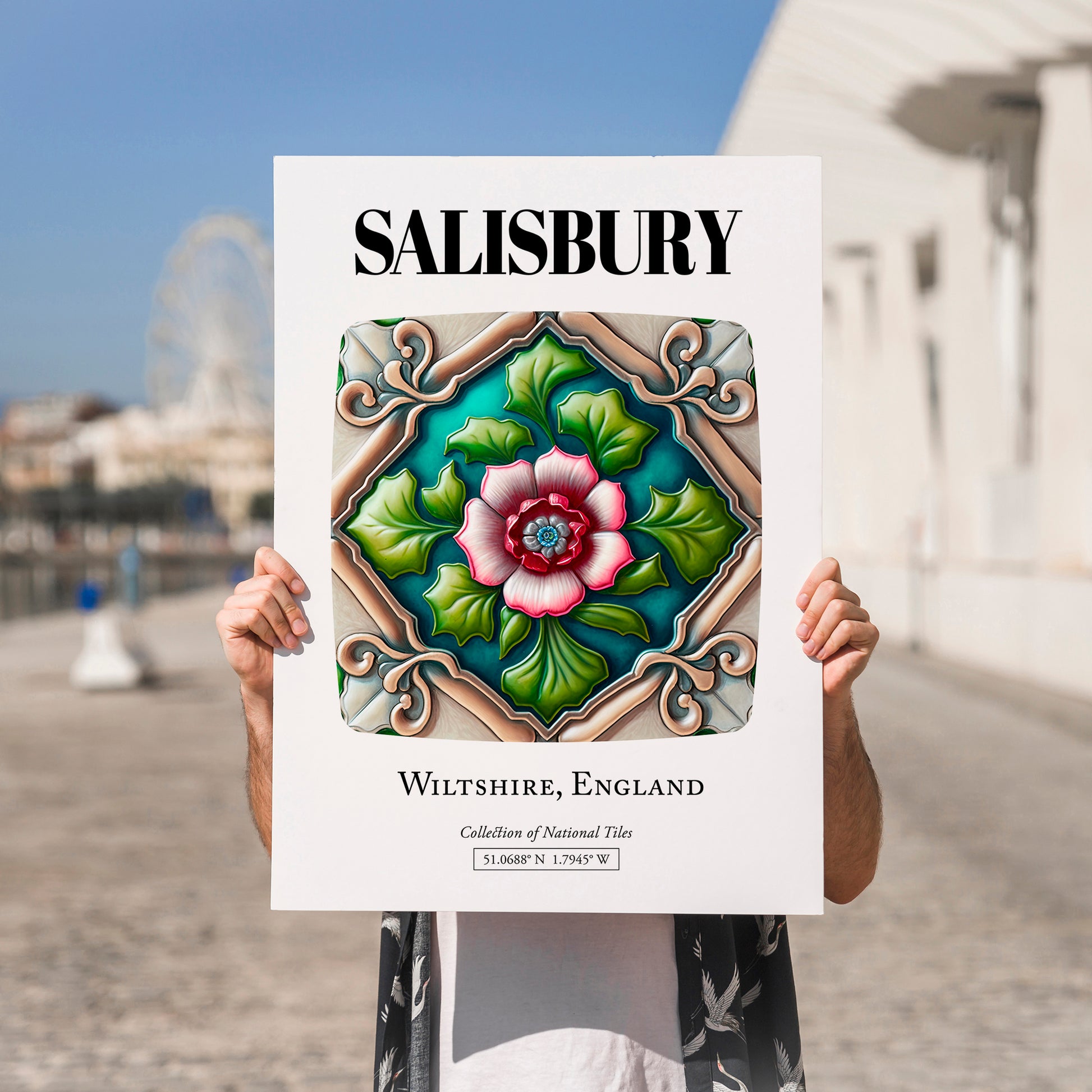 Salisbury, England – Travel Poster, no-text version framed in wood