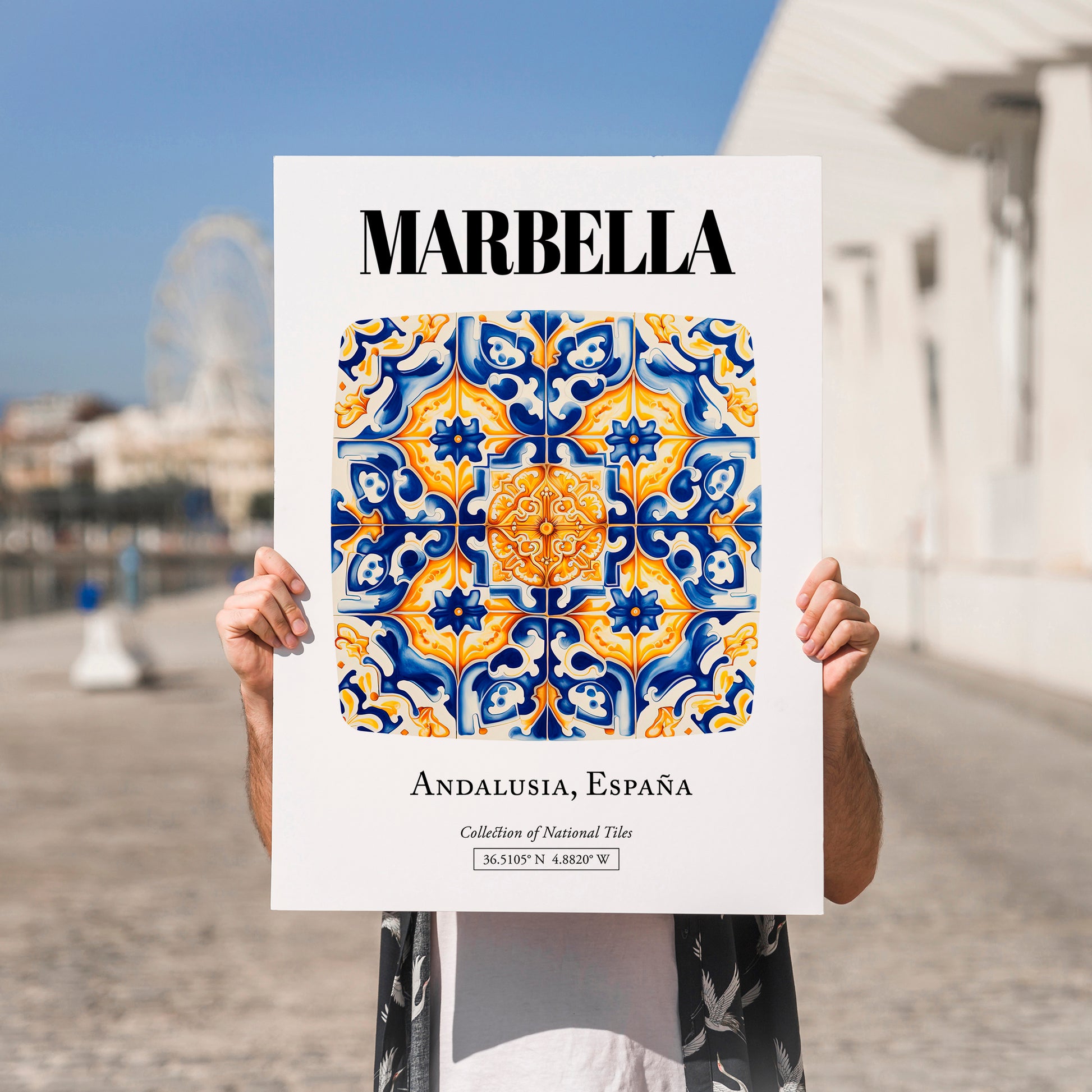 Marbella, Spain – Away From Home Poster, no-text version framed in wood
