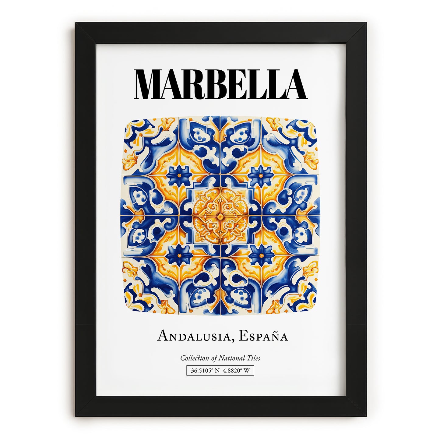 Marbella, Spain – Away From Home Poster, in sleek black frame