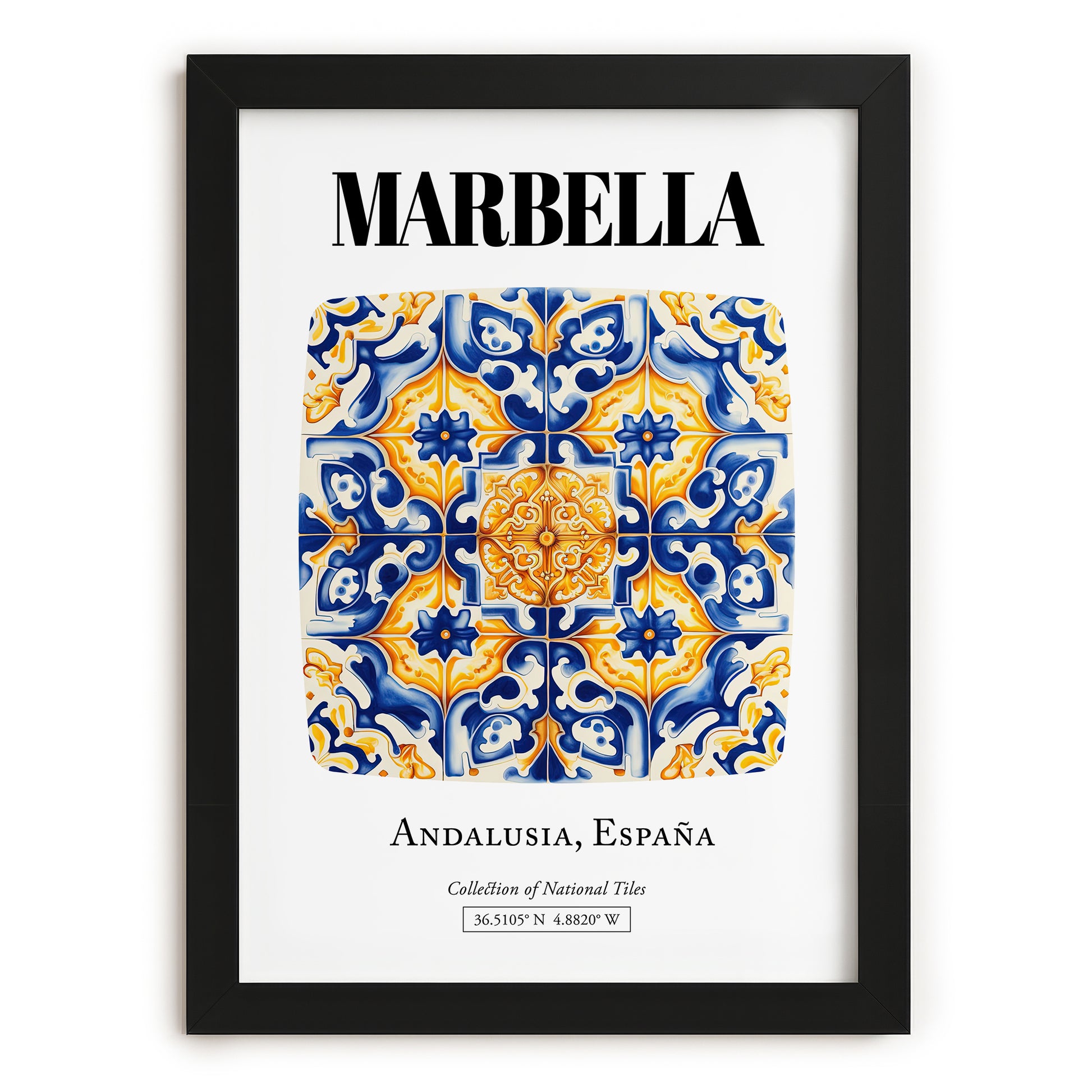 Marbella, Spain – Away From Home Poster, in sleek black frame