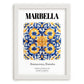 Marbella, Spain – Away From Home Poster, placed in minimal white frame