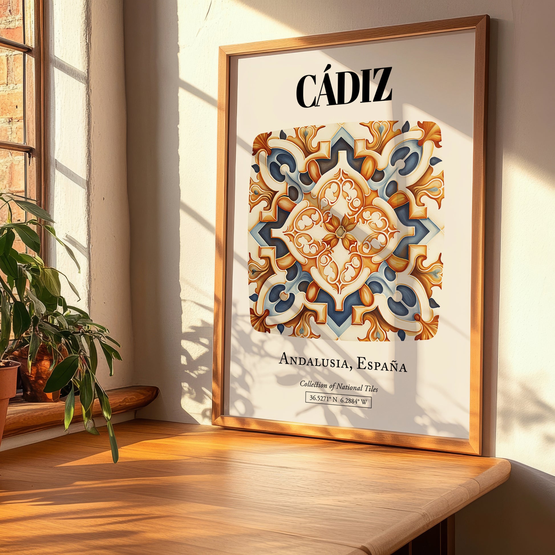 Cádiz, Spain – Travel Poster, clean layout with no caption