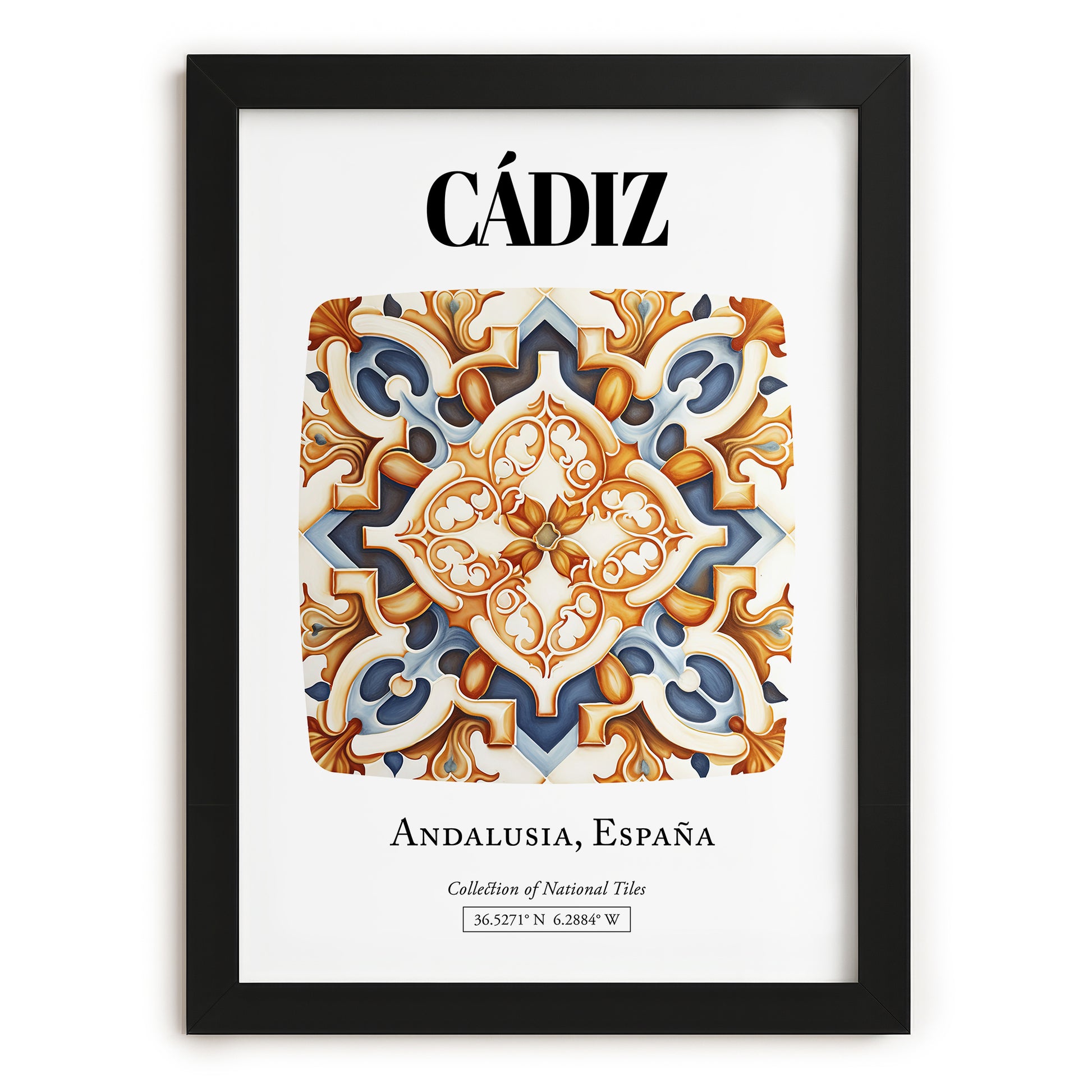 Cádiz, Spain – Travel Poster, in sleek black frame