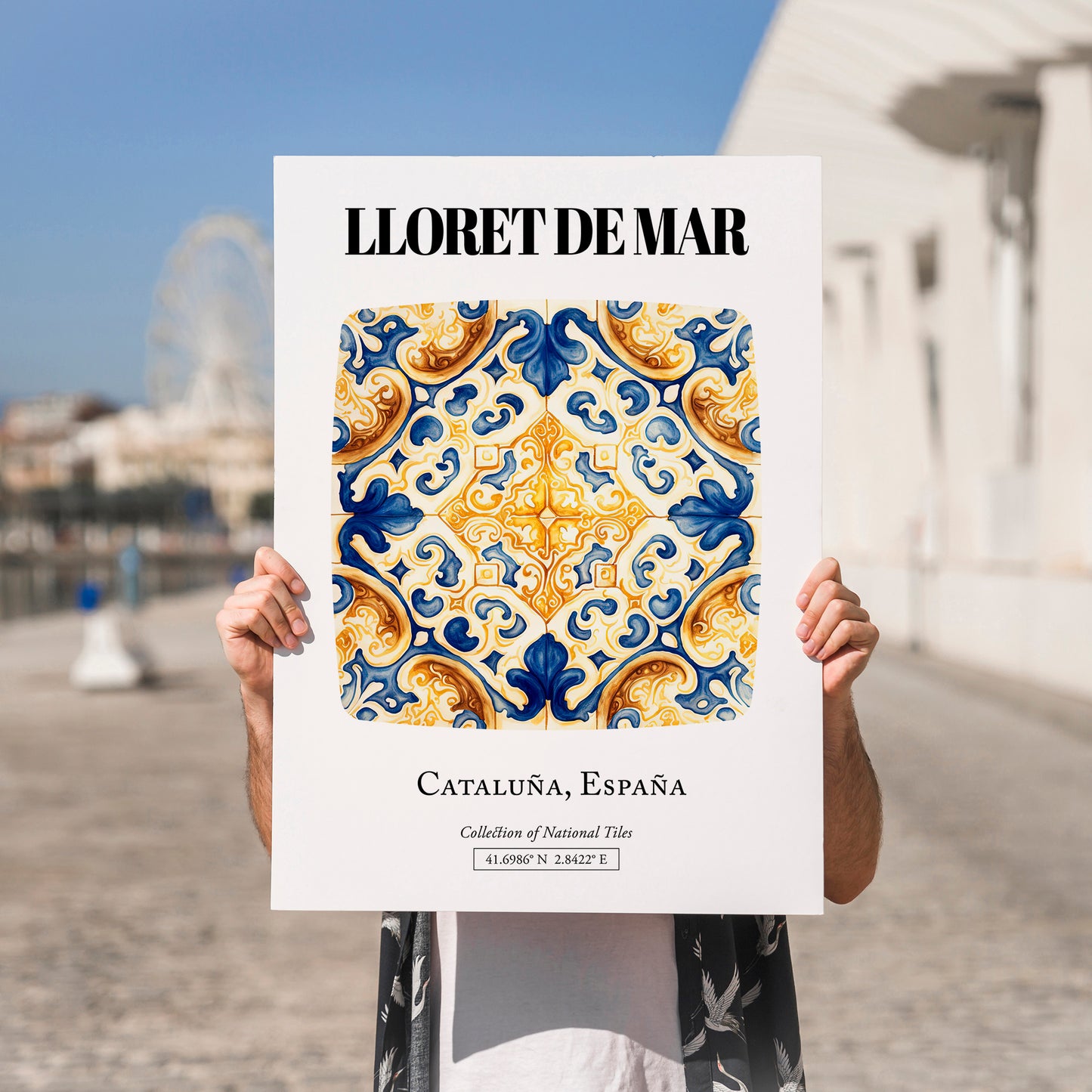 Lloret De Mar, Spain – Vintage Travel Poster, no-text version framed in wood