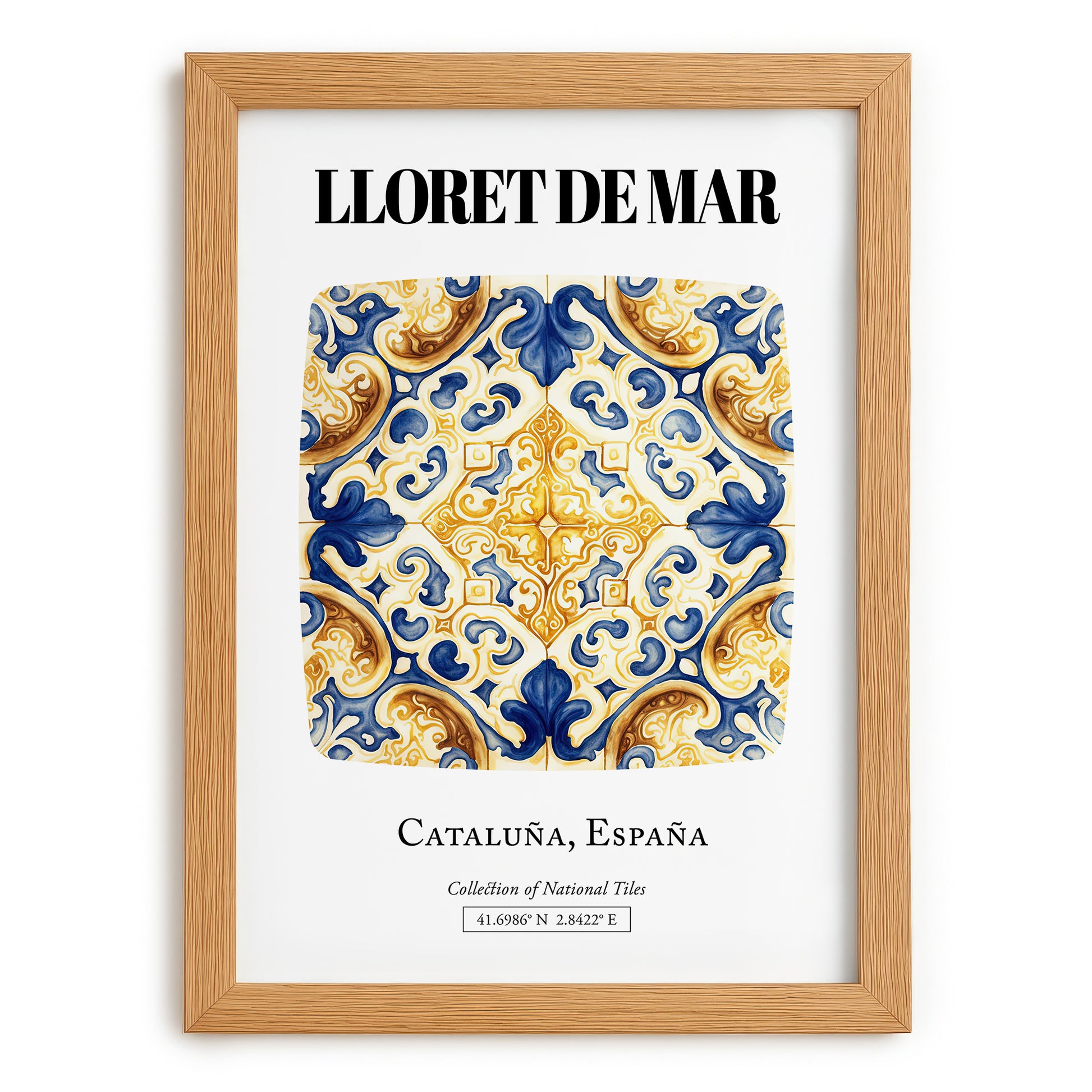 Lloret De Mar, Spain – Vintage Travel Poster, set in oak frame
