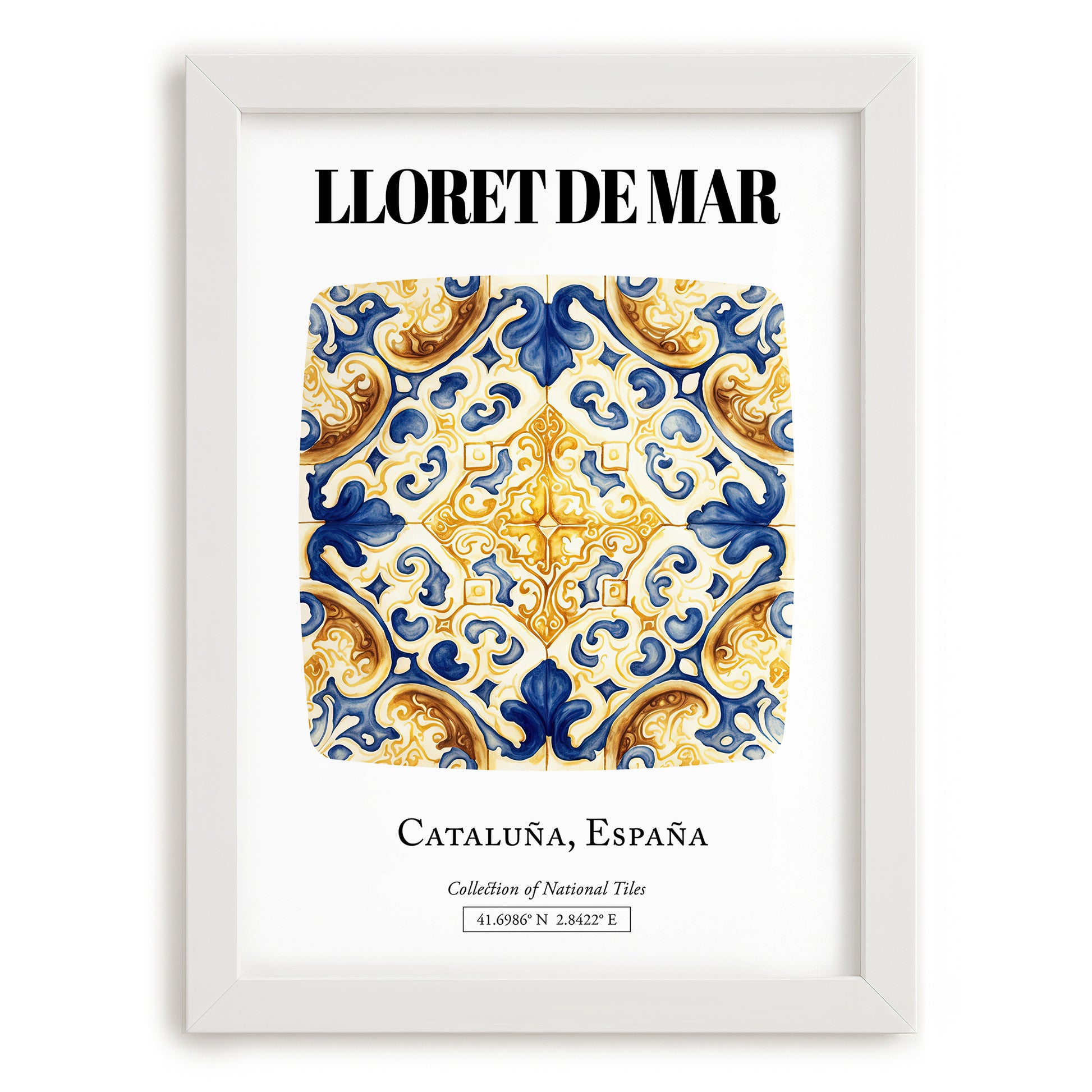 Lloret De Mar, Spain – Vintage Travel Poster, placed in minimal white frame