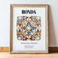 Ronda, Spain – World Heritage Travel Poster, in wooden frame leaning on the floor