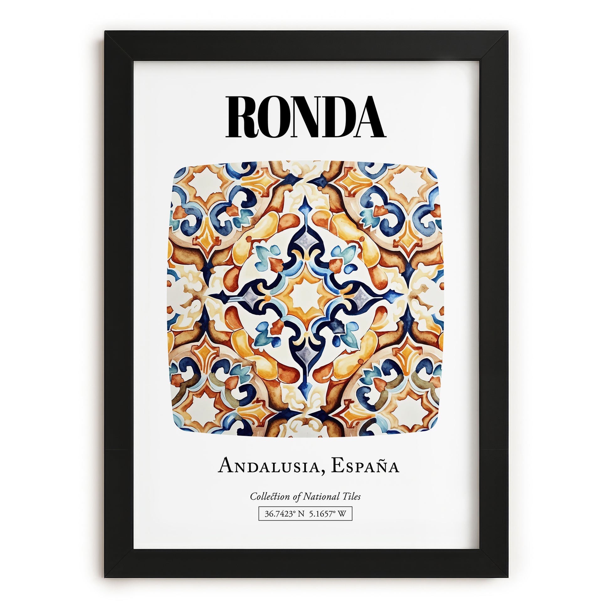 Ronda, Spain – World Heritage Travel Poster, in sleek black frame