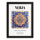 Nerja, Spain – Tourist Destination Poster, in sleek black frame