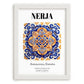 Nerja, Spain – Tourist Destination Poster, placed in minimal white frame