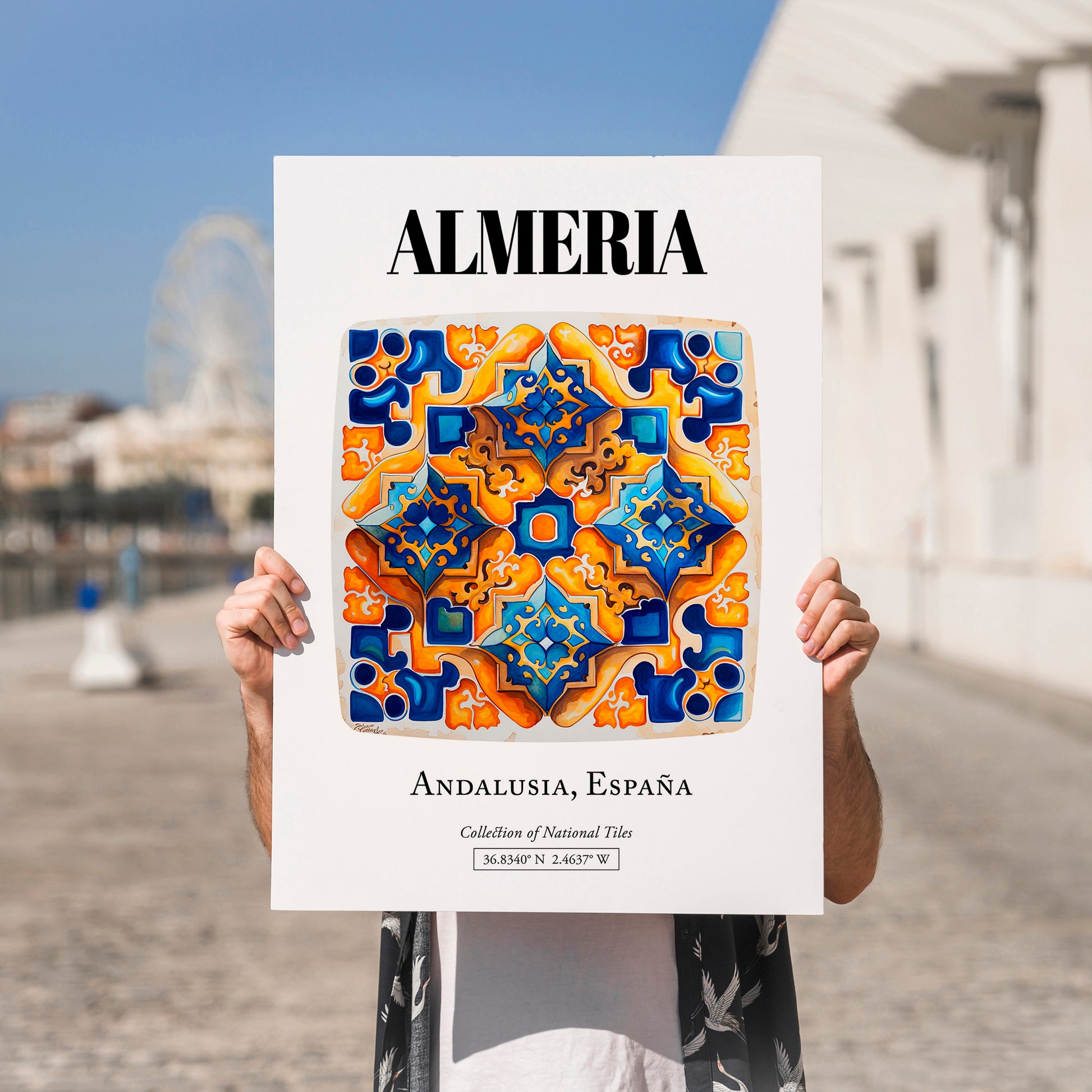 Almeria, Spain – Travel Wall Art, no-text version framed in wood