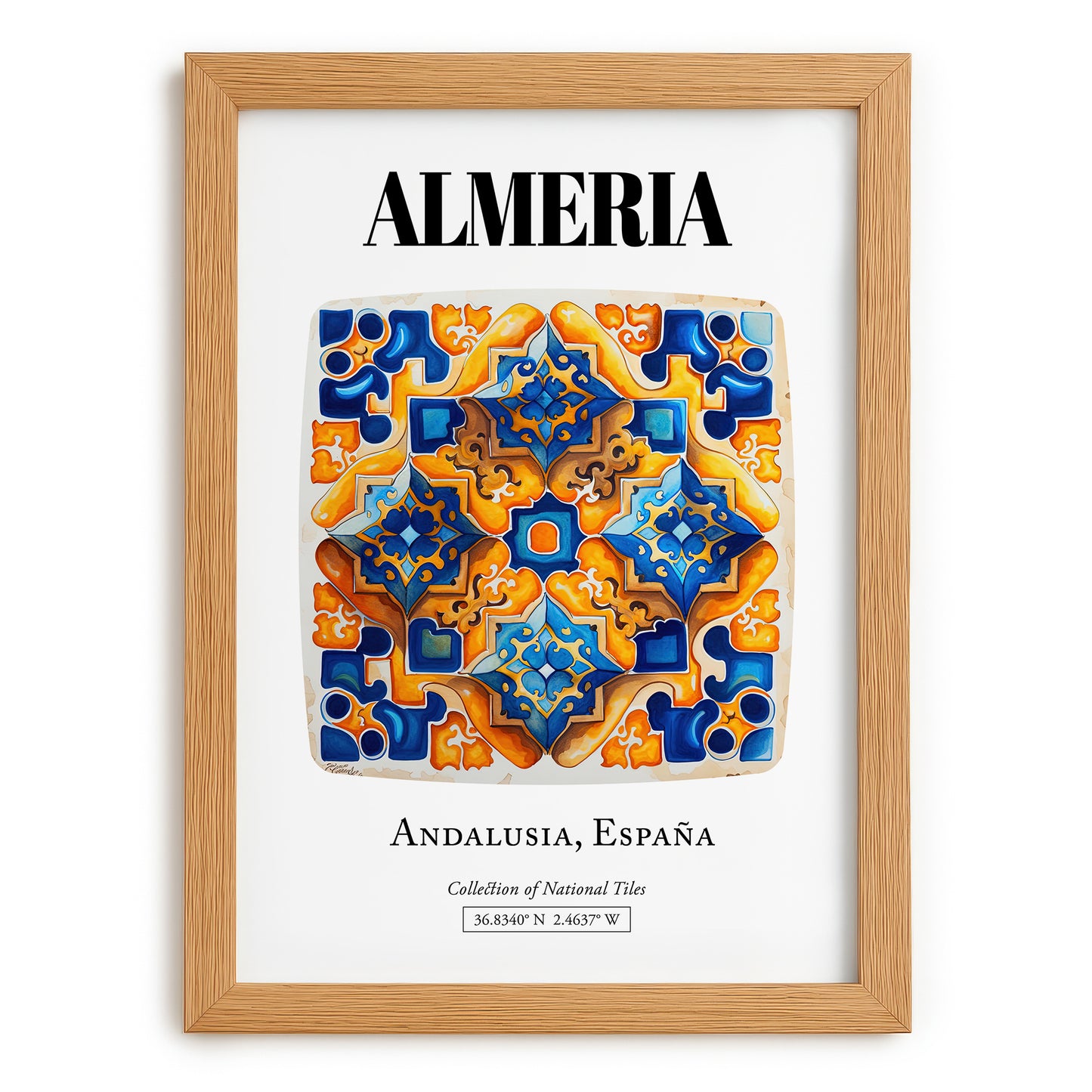 Almeria, Spain – Travel Wall Art, set in oak frame