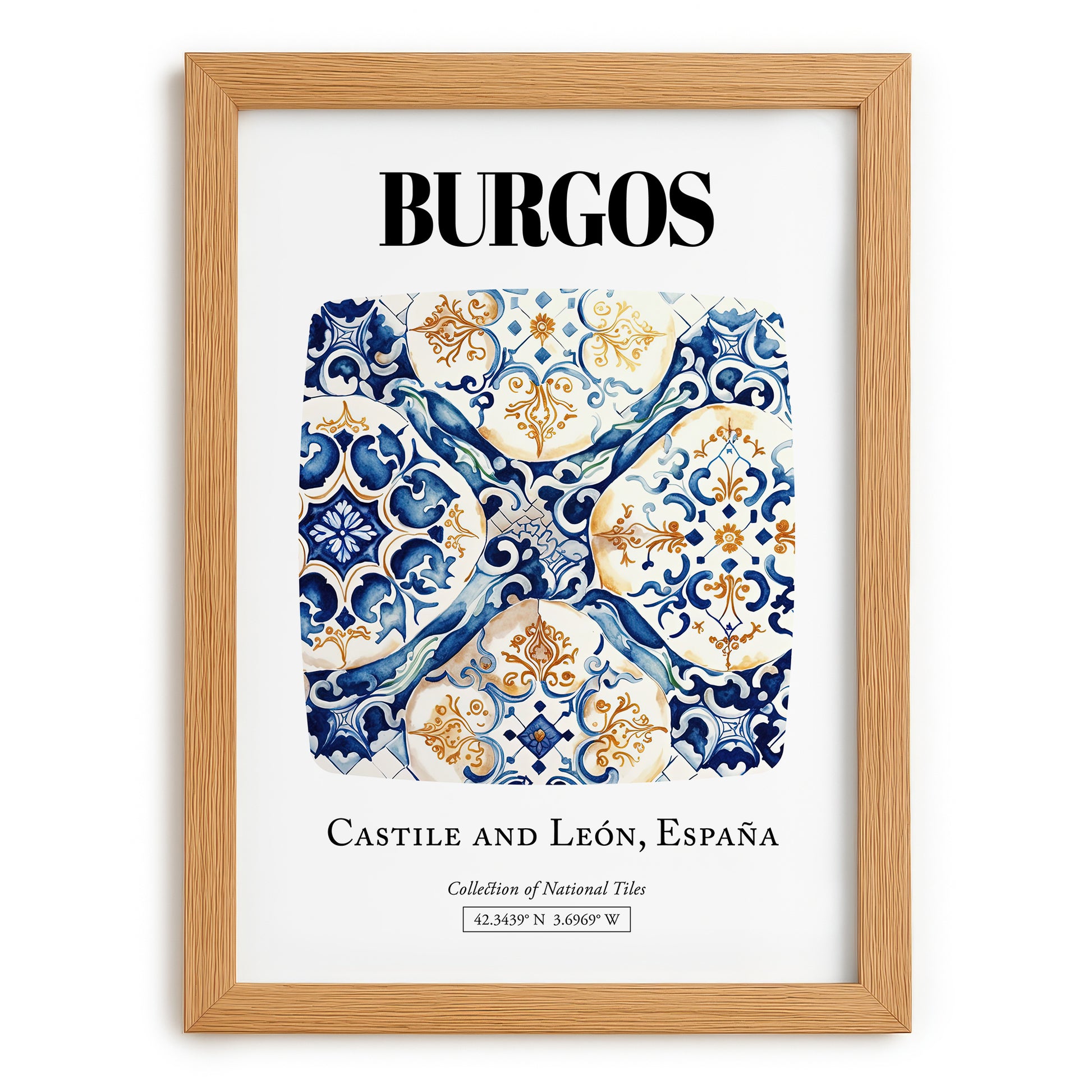 Burgos, Spain – Global Wall Art, set in oak frame