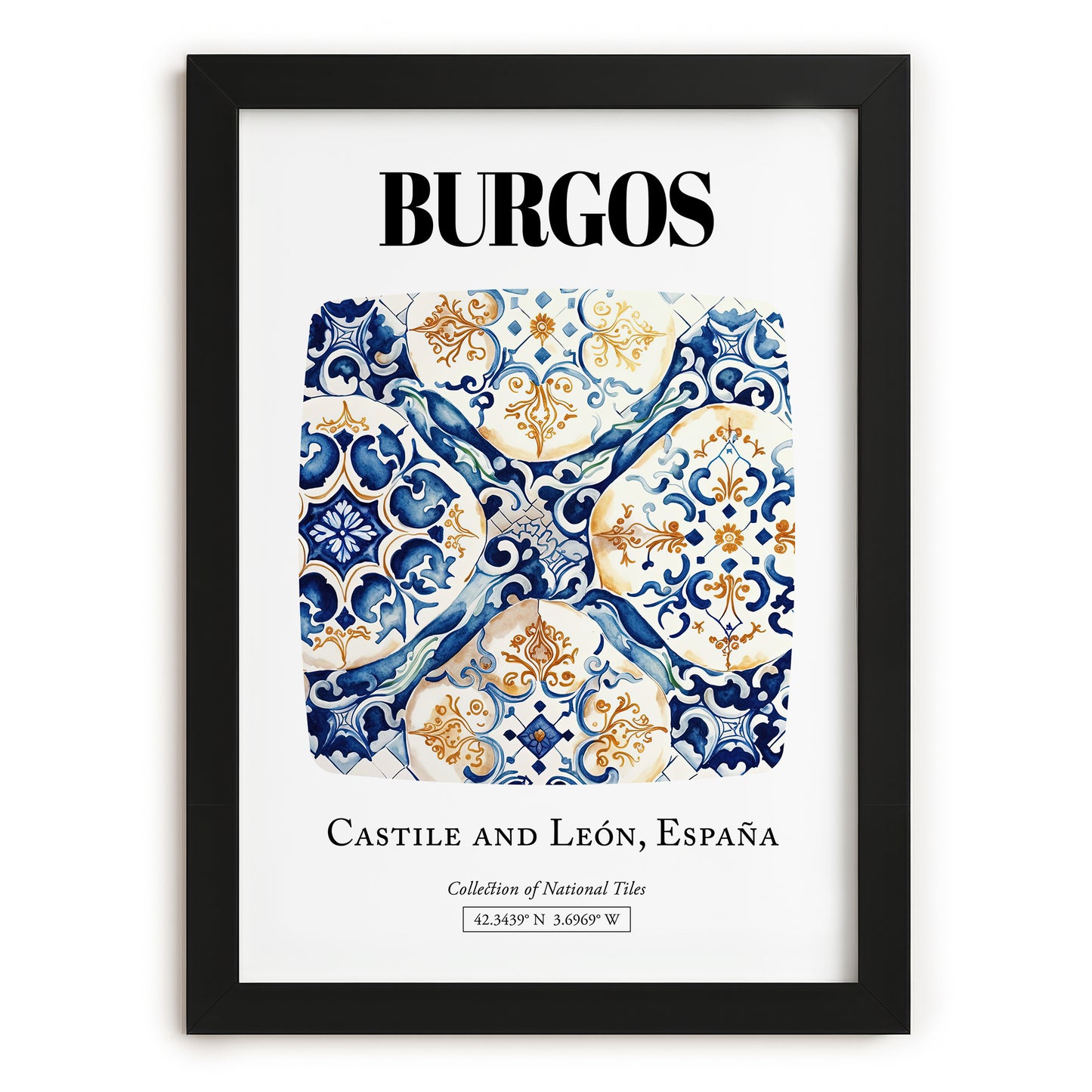 Burgos, Spain – Global Wall Art, in sleek black frame