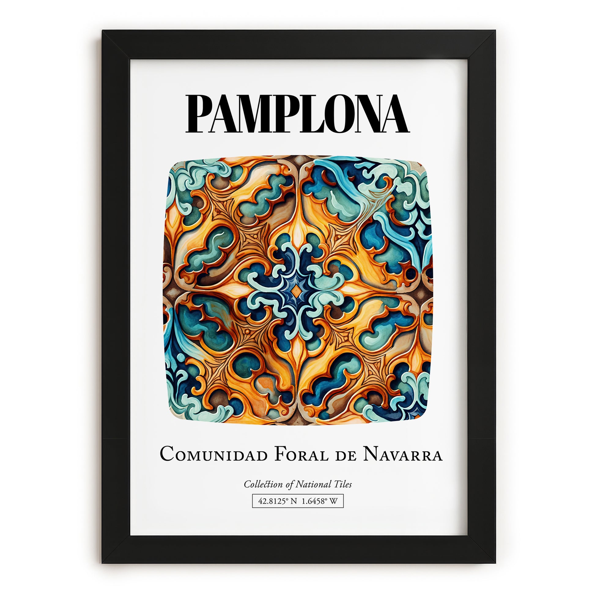 Pamplona, Spain – Away From Home Poster, in sleek black frame