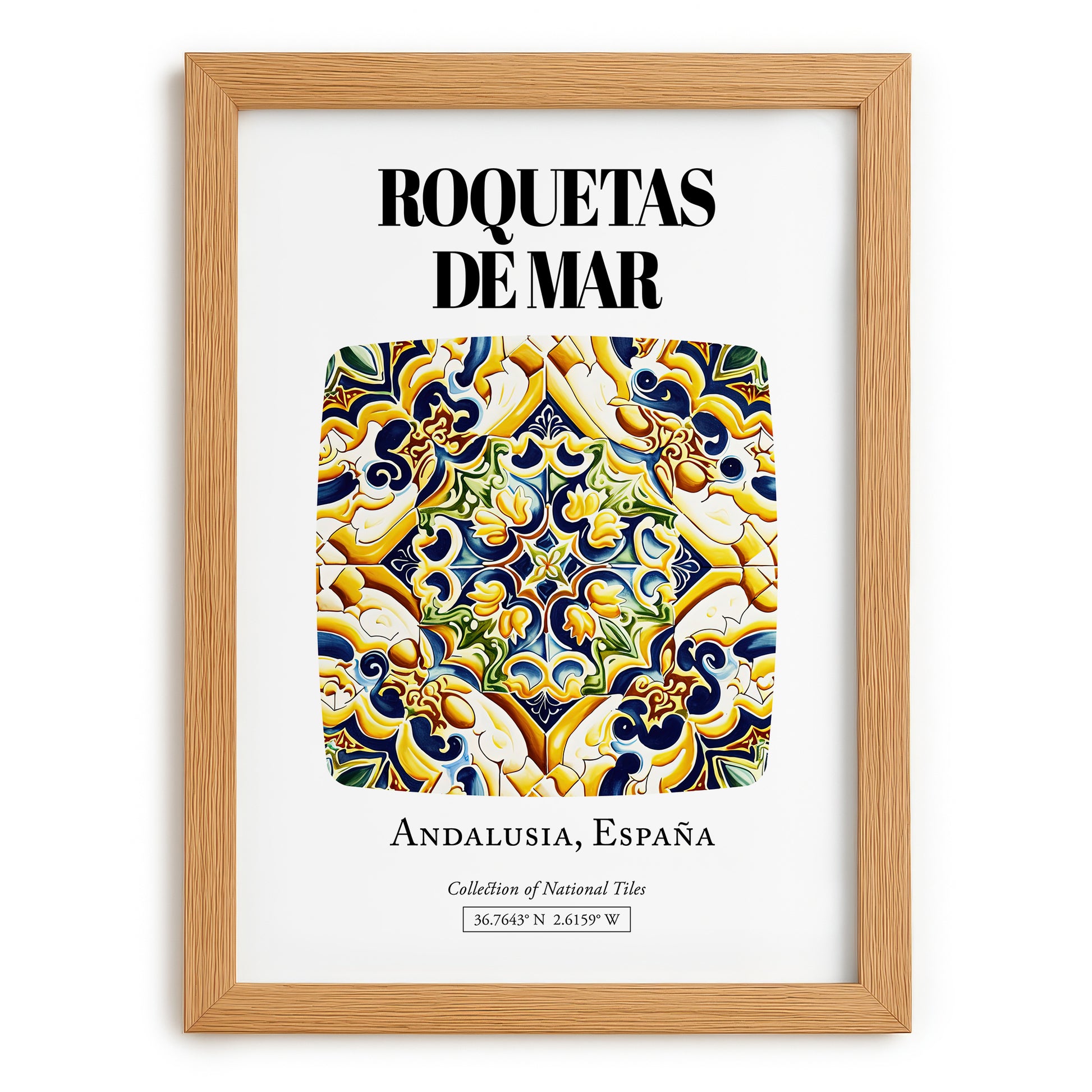 Roquetas De Mar, Spain – National Pride Wall Decor, set in oak frame