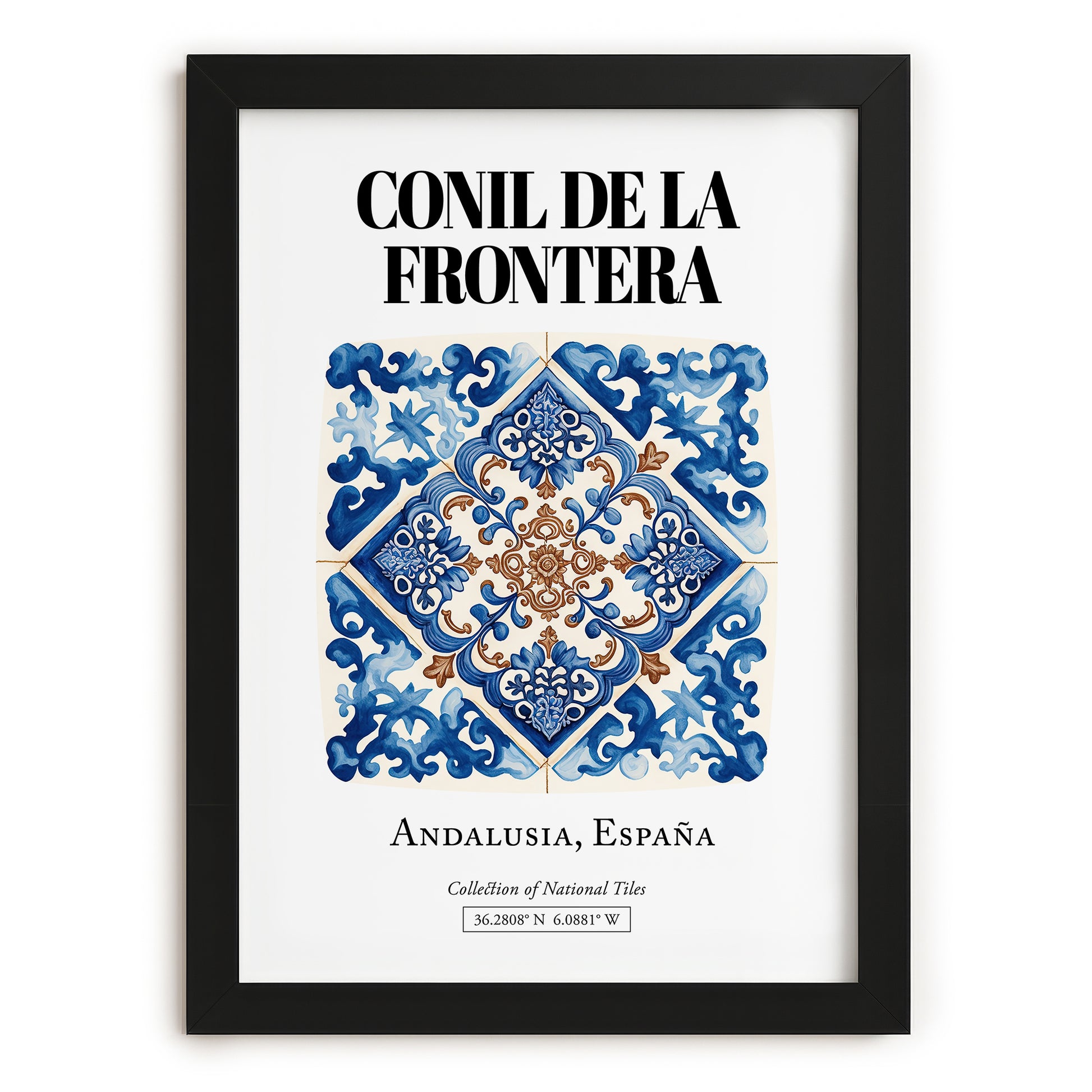 Conil De La Frontera, Spain – Travel Destination Art, in sleek black frame
