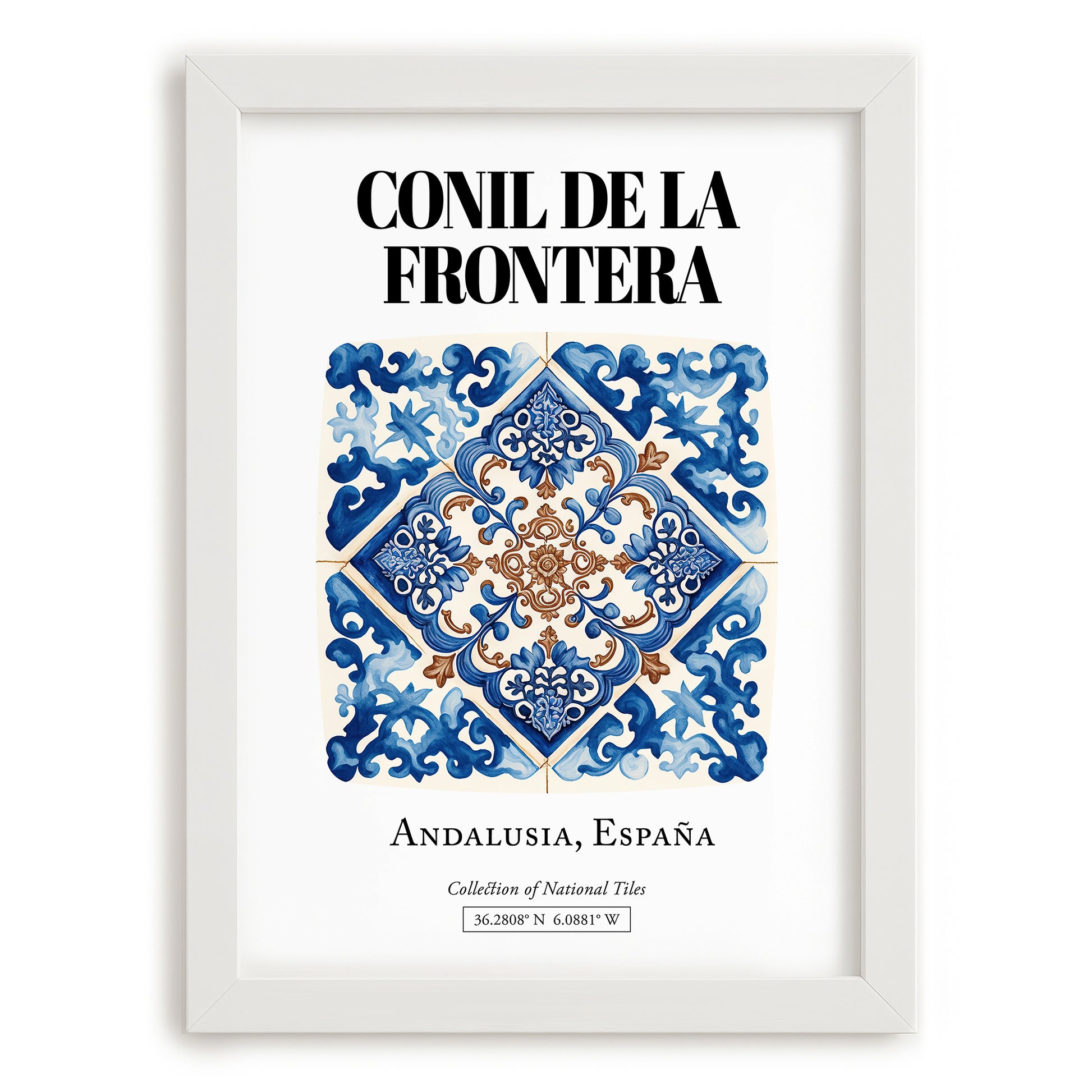 Conil De La Frontera, Spain – Travel Destination Art, placed in minimal white frame