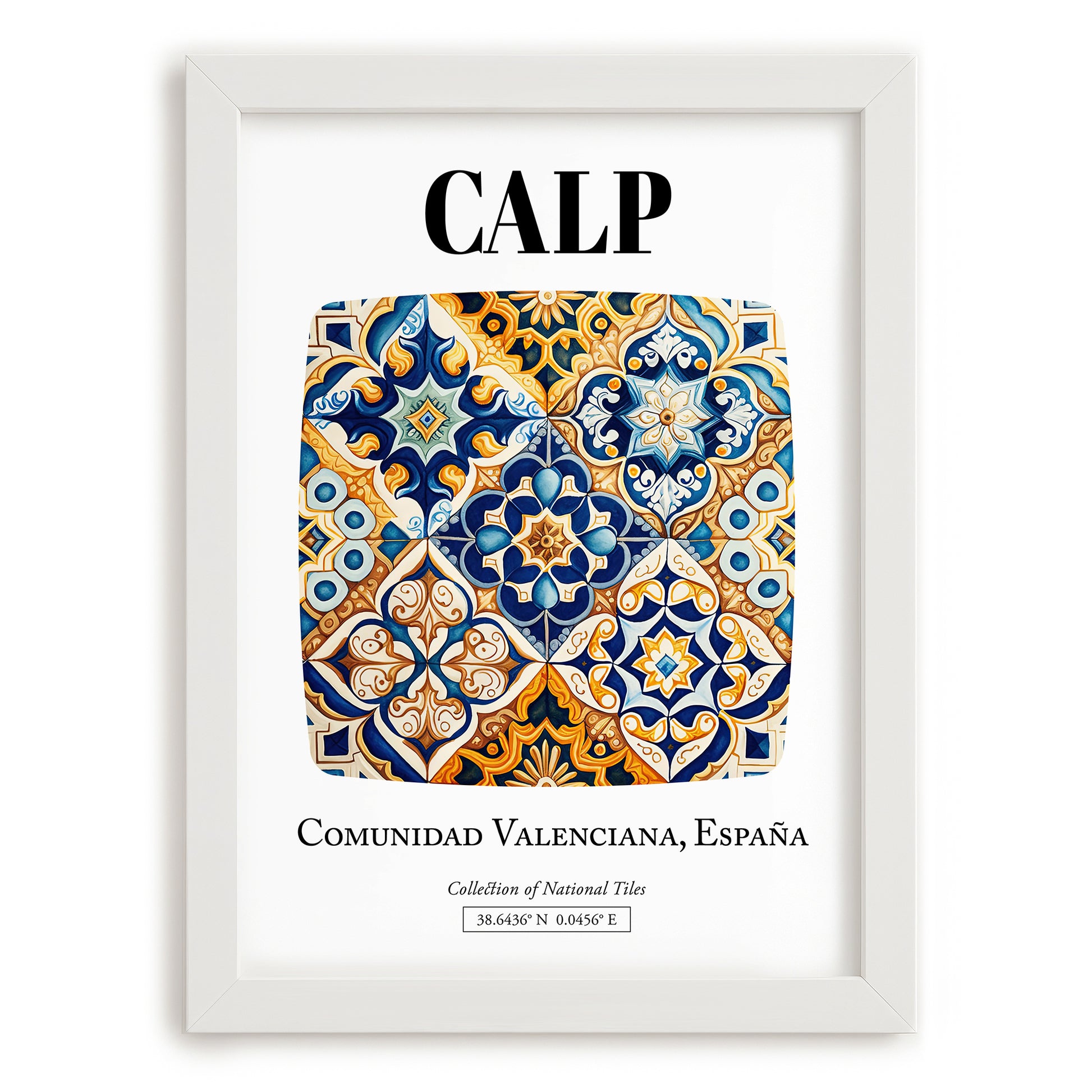 Calp, Spain – Travel Print, placed in minimal white frame