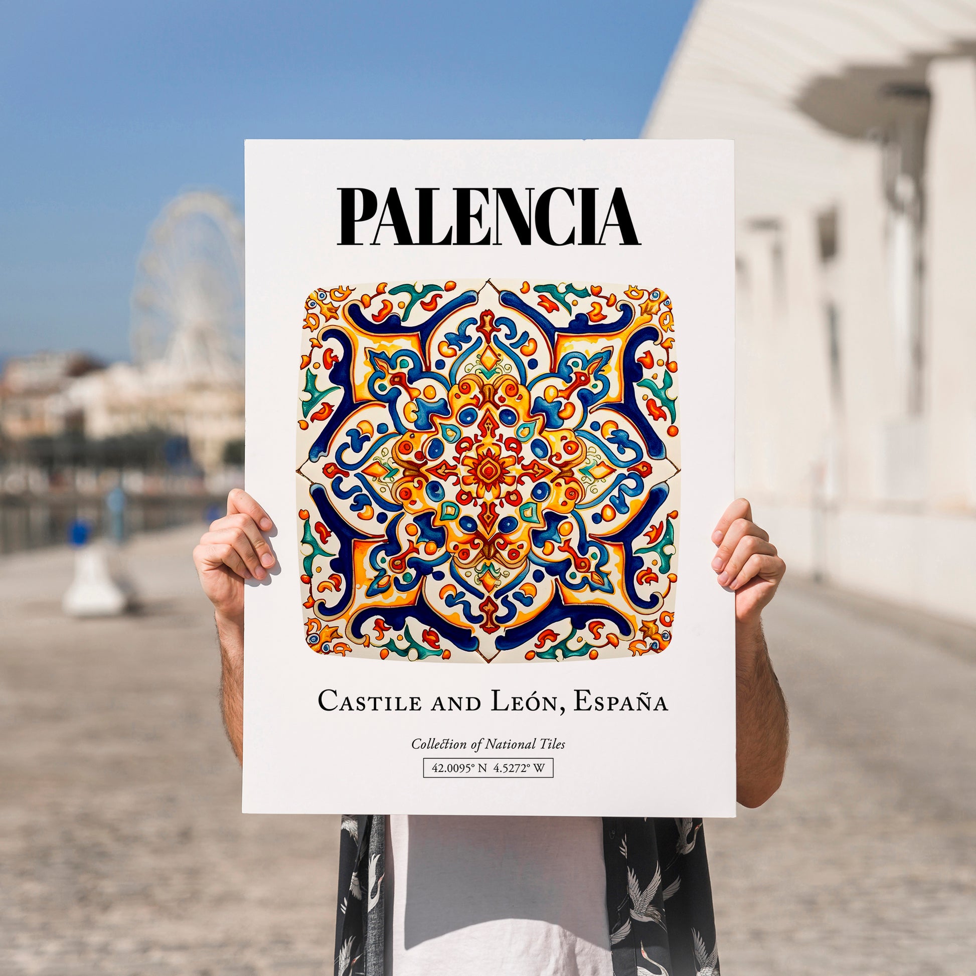 Palencia, Spain – Travel Poster, no-text version framed in wood