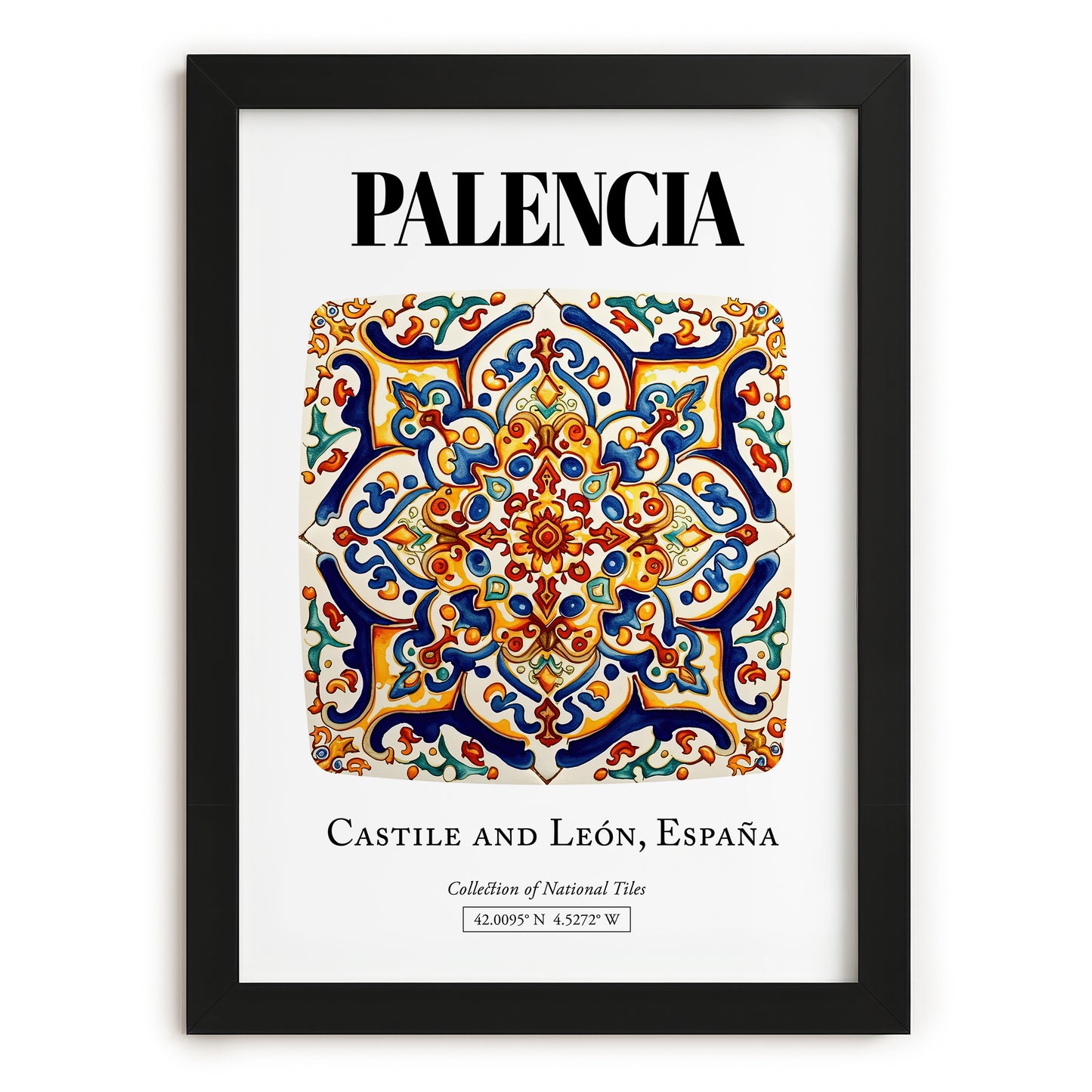 Palencia, Spain – Travel Poster, in sleek black frame