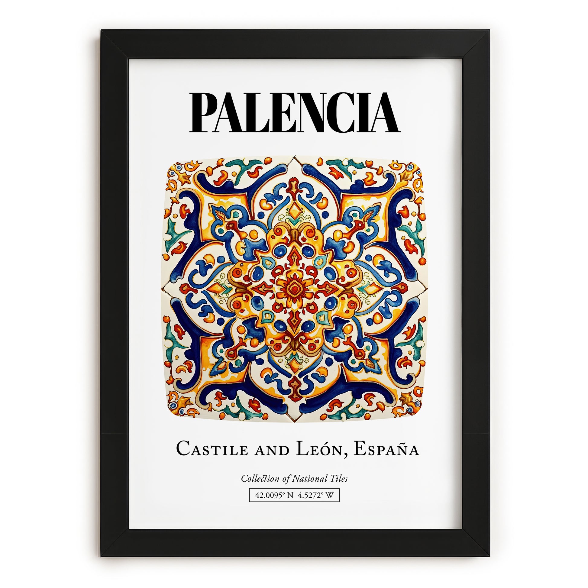 Palencia, Spain – Travel Poster, in sleek black frame