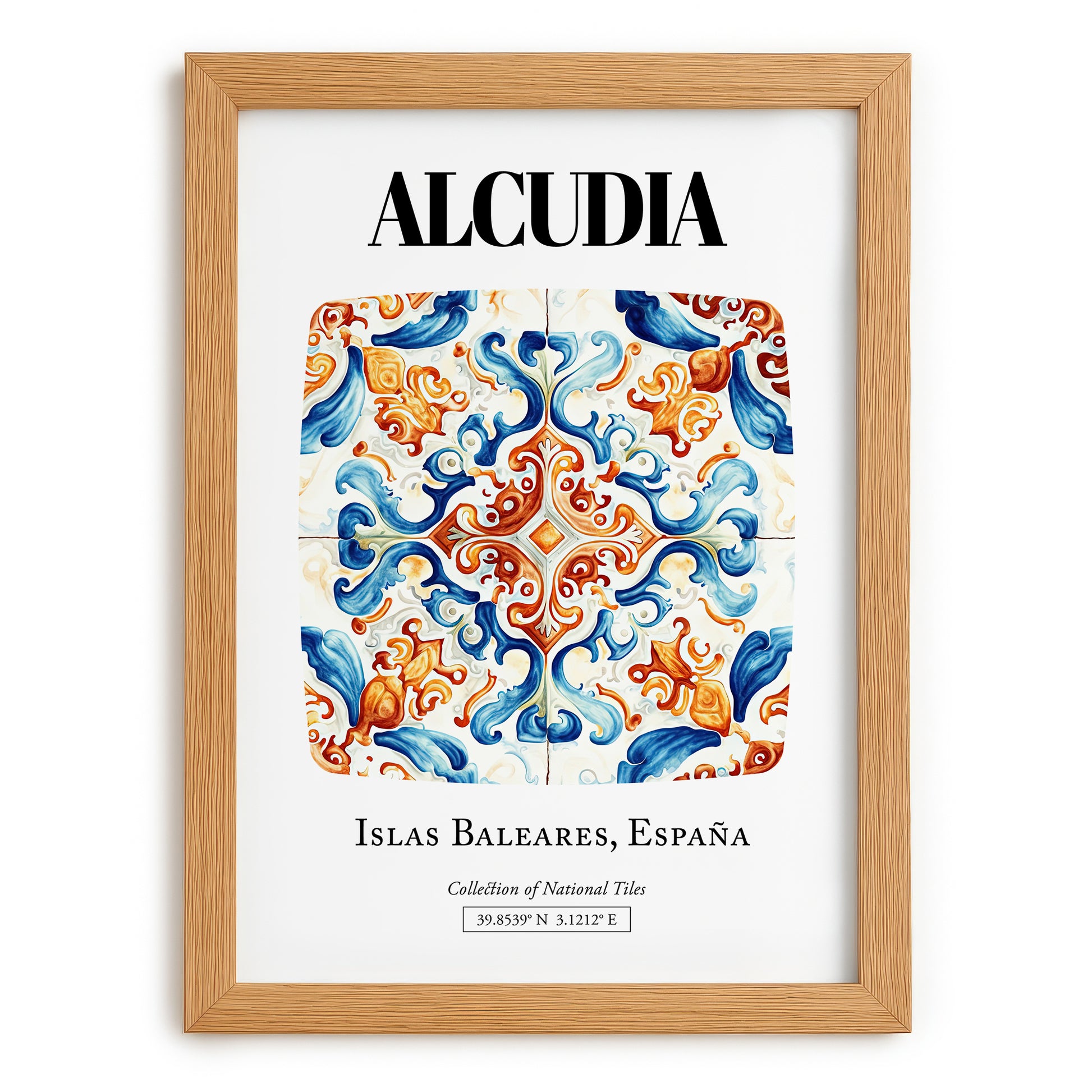 Alcudia, Spain – National Pride Wall Decor, set in oak frame