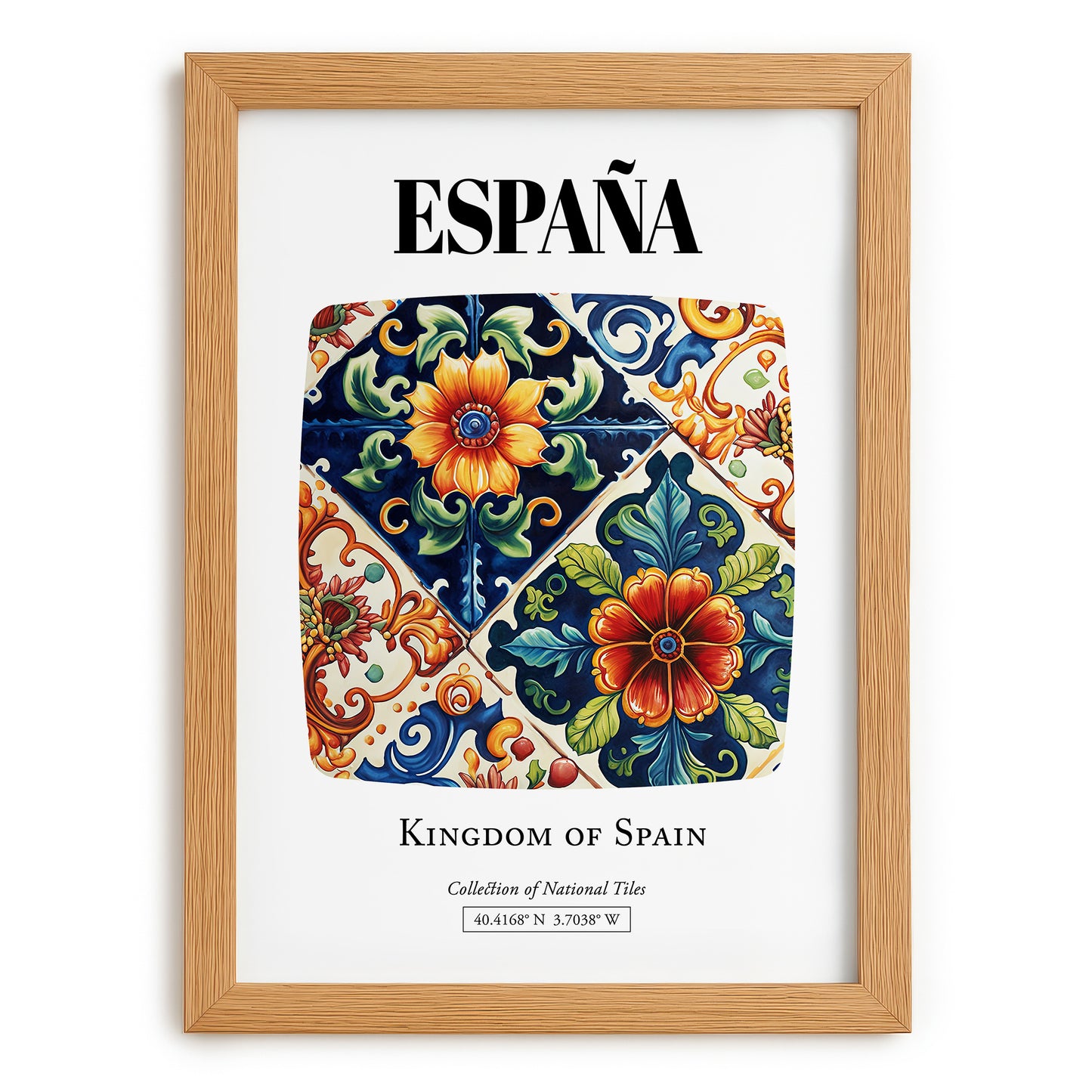España, Spain – Travel Wall Art, set in oak frame