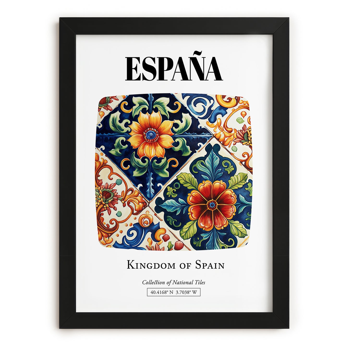 España, Spain – Travel Wall Art, in sleek black frame