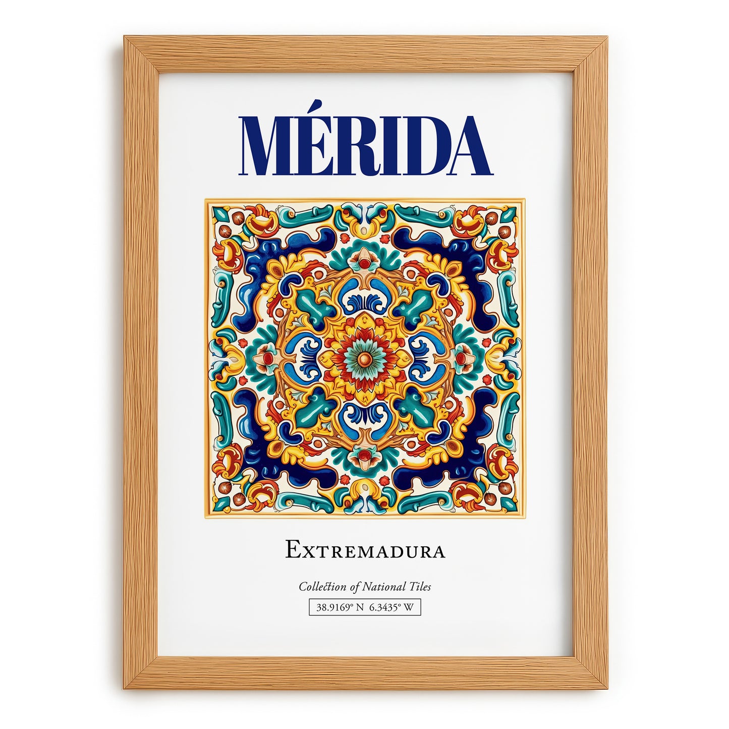 Mérida, Spain – Travel Poster, set in oak frame