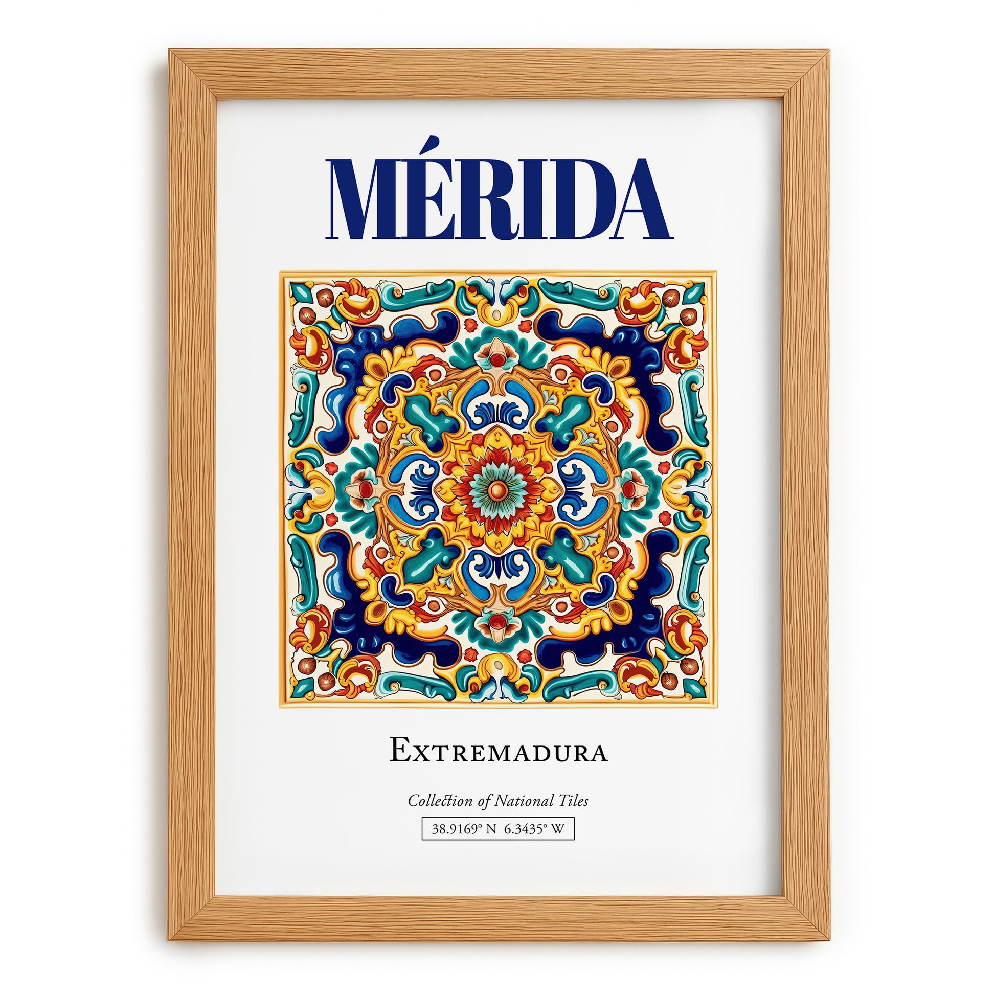 Mérida, Spain – Travel Poster, set in oak frame