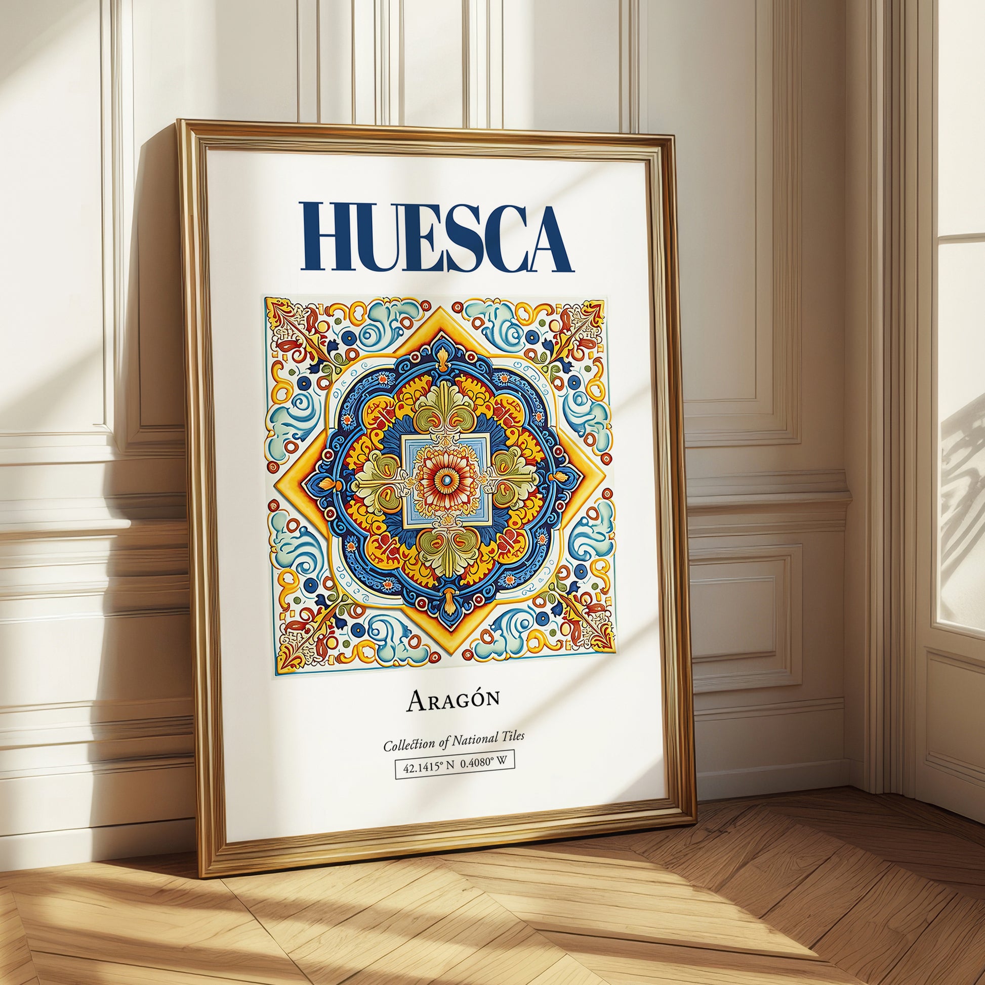 Huesca, Spain – Travel Poster, styled in a charming Paris street view