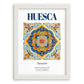 Huesca, Spain – Travel Poster, placed in minimal white frame