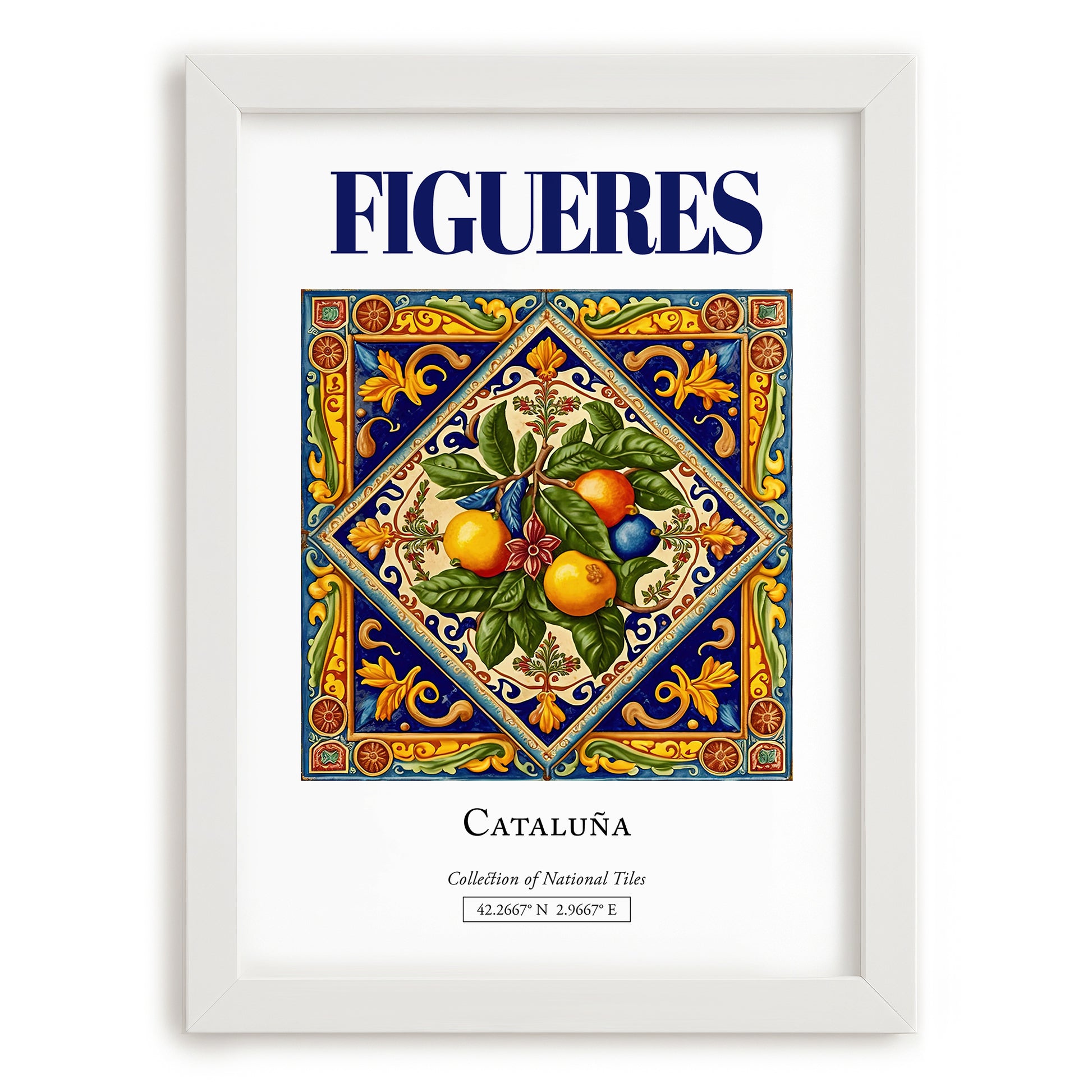 Figueres, Spain – National Pride Wall Decor, placed in minimal white frame