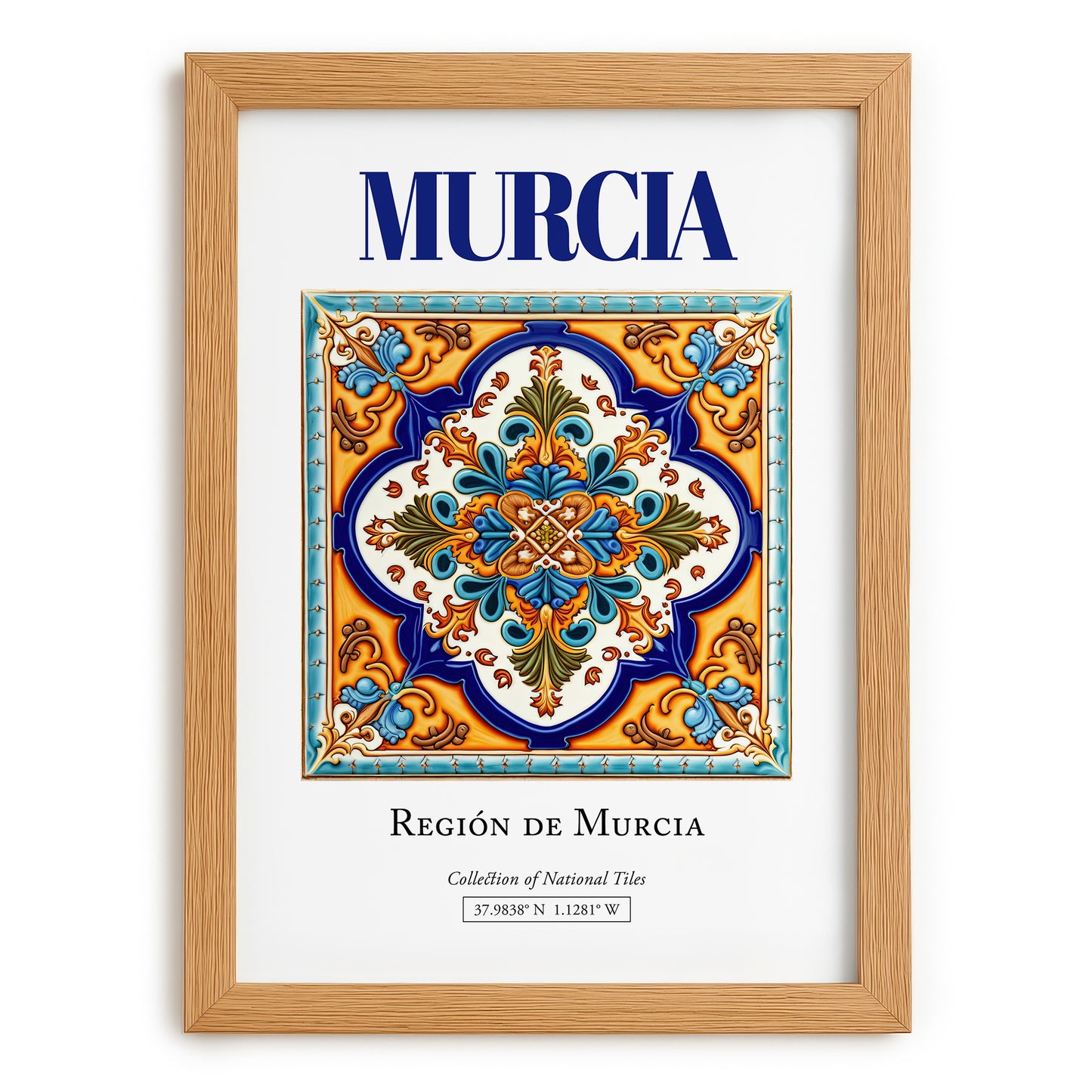 Murcia, Spain – Travel Print, set in oak frame