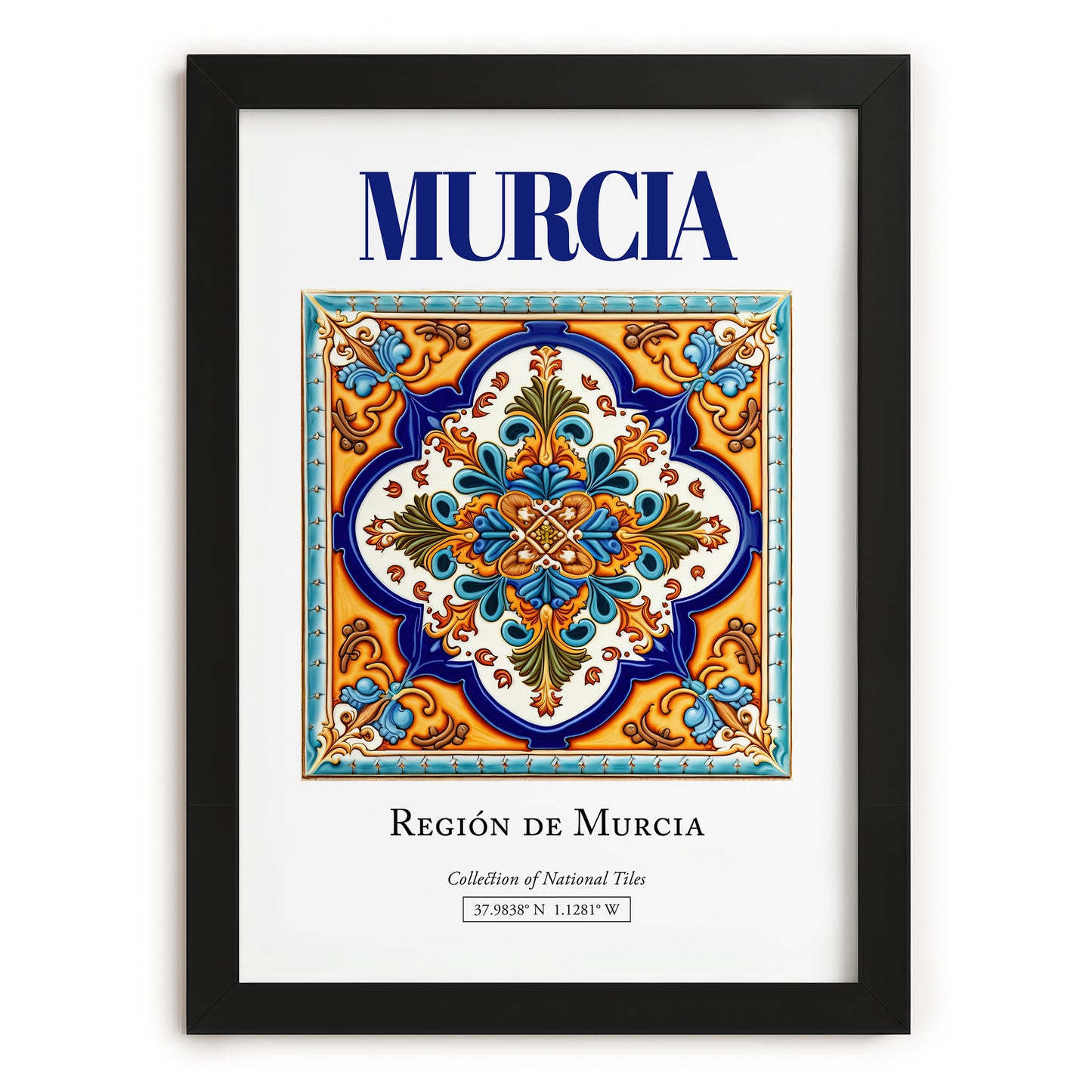 Murcia, Spain – Travel Print, in sleek black frame