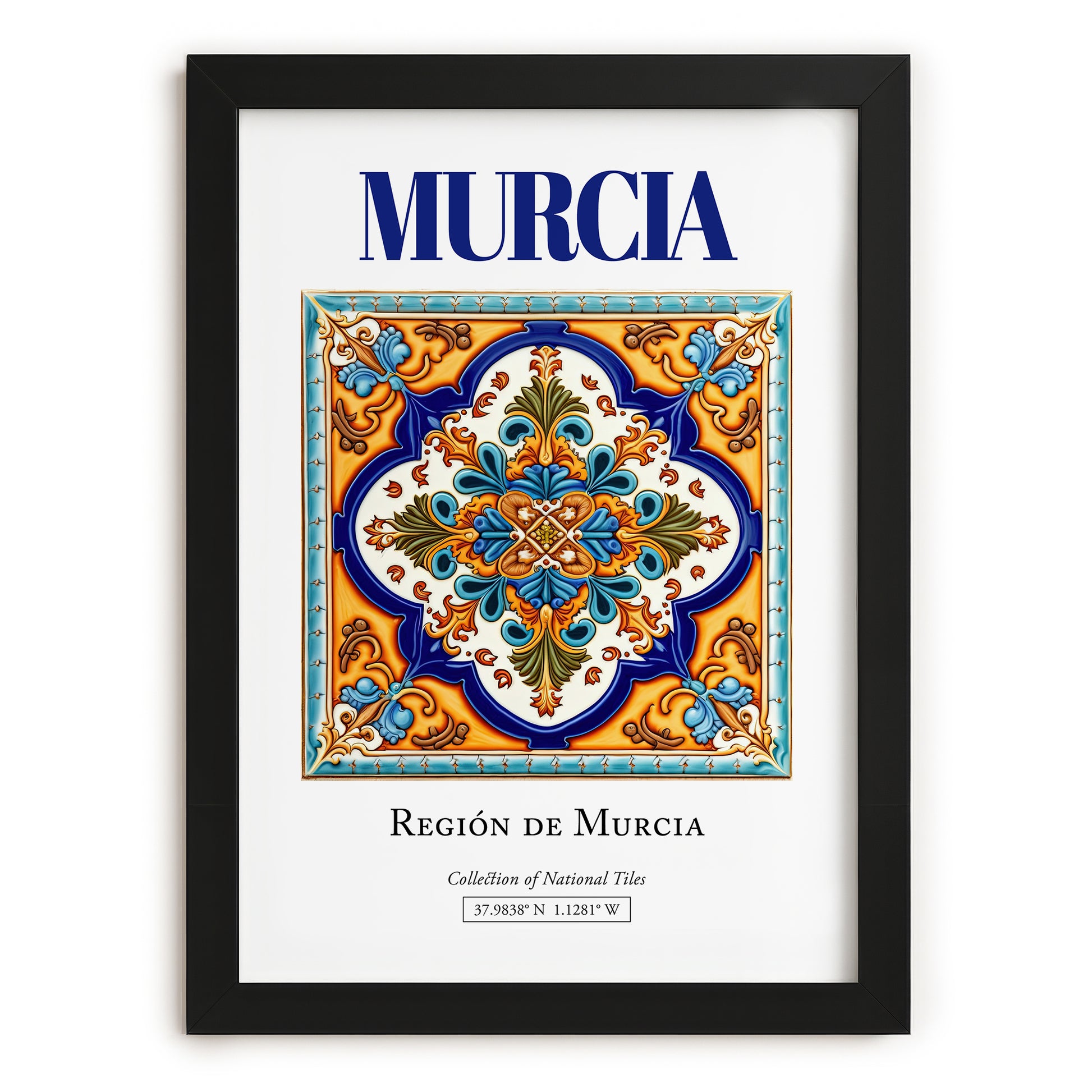 Murcia, Spain – Travel Print, in sleek black frame