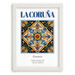 La Coruña (A Coruña), Spain – Cultural Heritage Wall Art, placed in minimal white frame