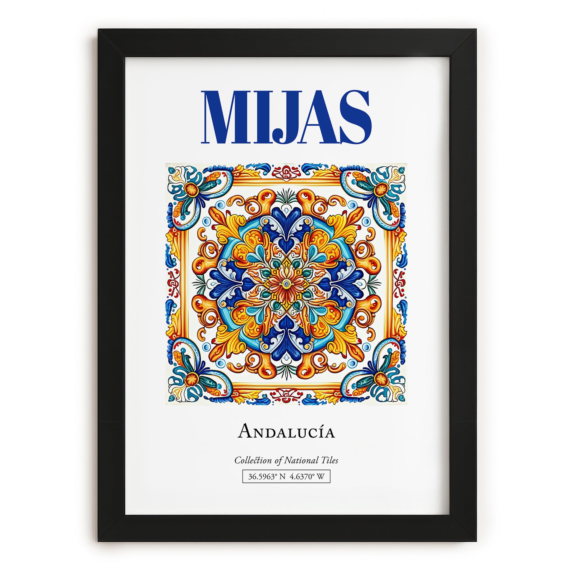 Mijas, Spain – Travel Poster, in sleek black frame