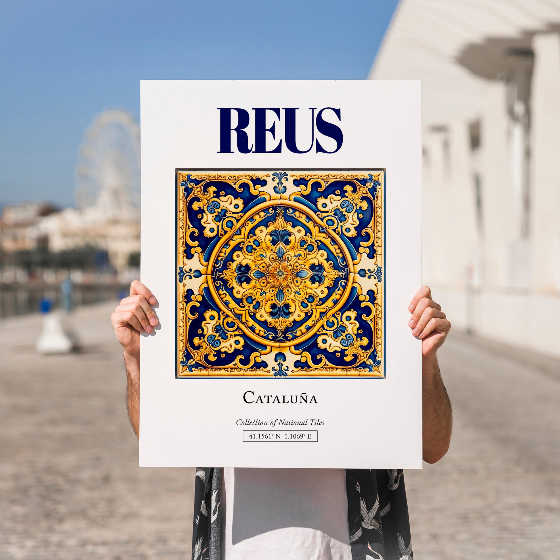Reus, Spain – Travel Wall Decor, no-text version framed in wood