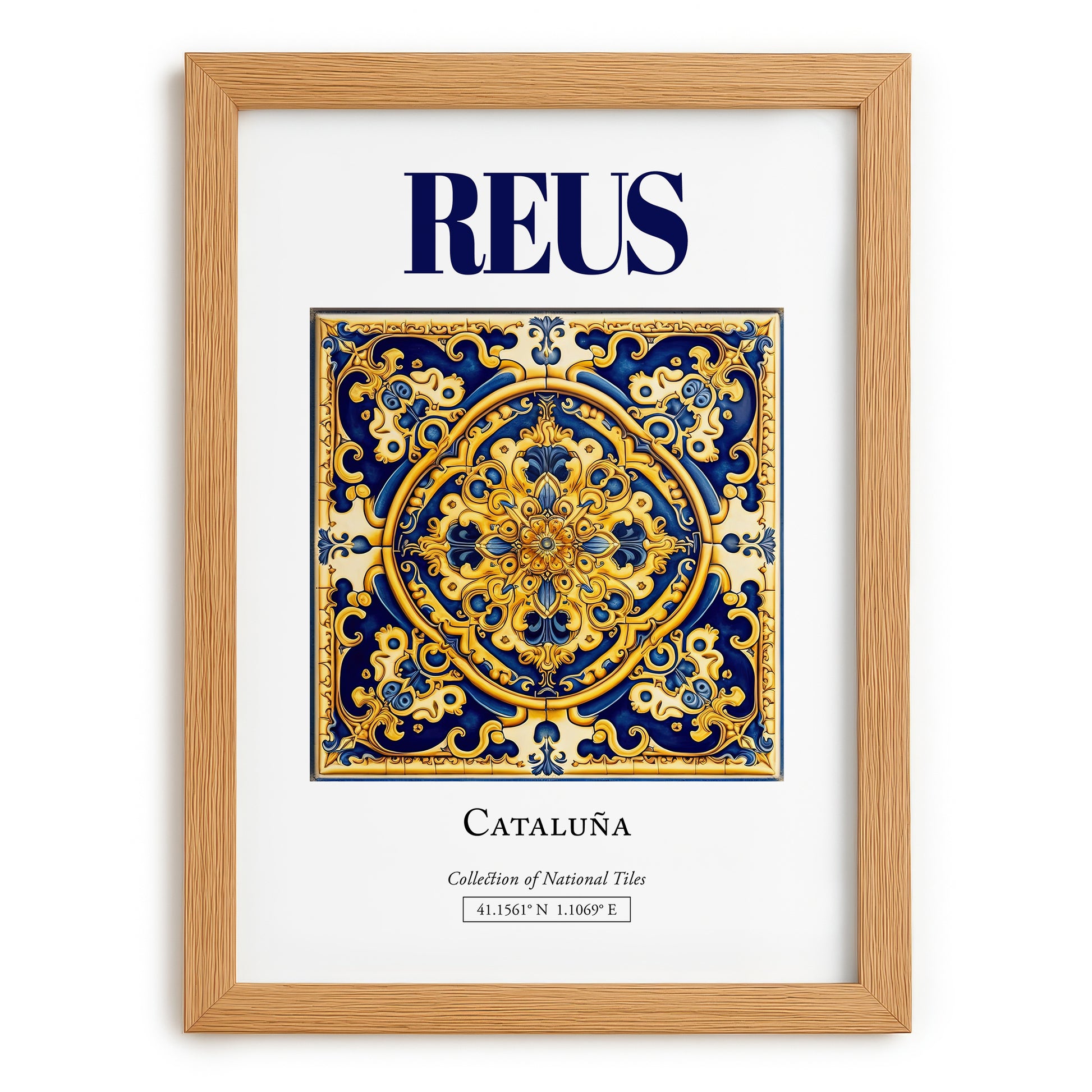Reus, Spain – Travel Wall Decor, set in oak frame