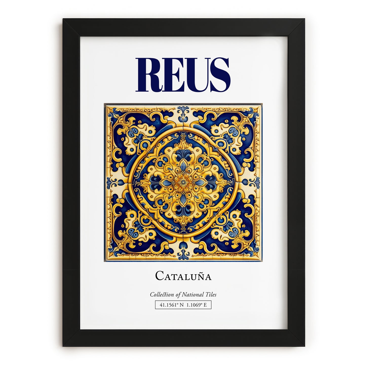 Reus, Spain – Travel Wall Decor, in sleek black frame