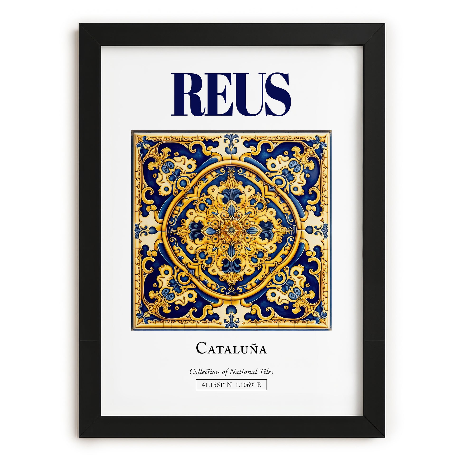Reus, Spain – Travel Wall Decor, in sleek black frame