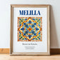 Melilla, Spain – Tourist Destination Poster, in wooden frame leaning on the floor