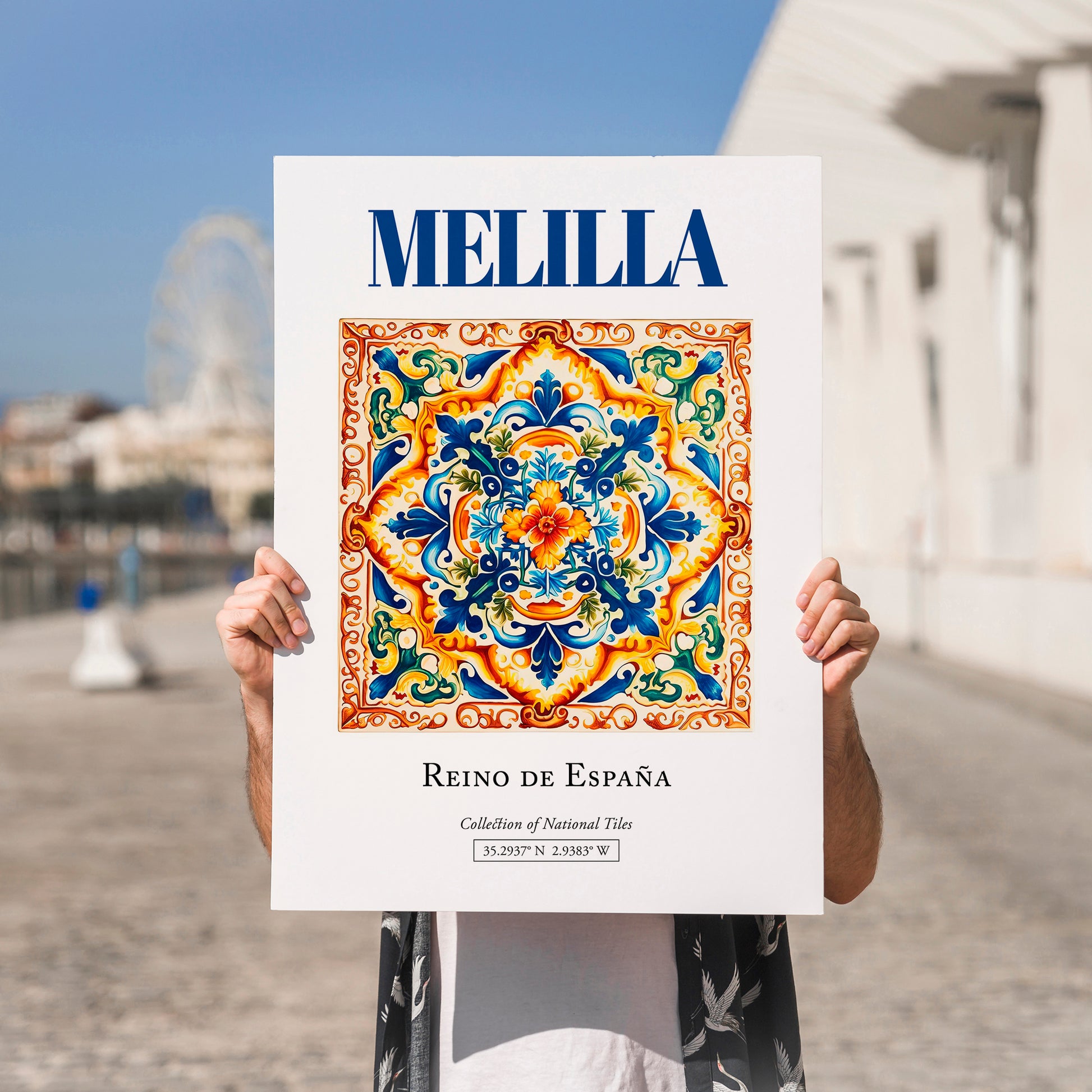 Melilla, Spain – Tourist Destination Poster, no-text version framed in wood